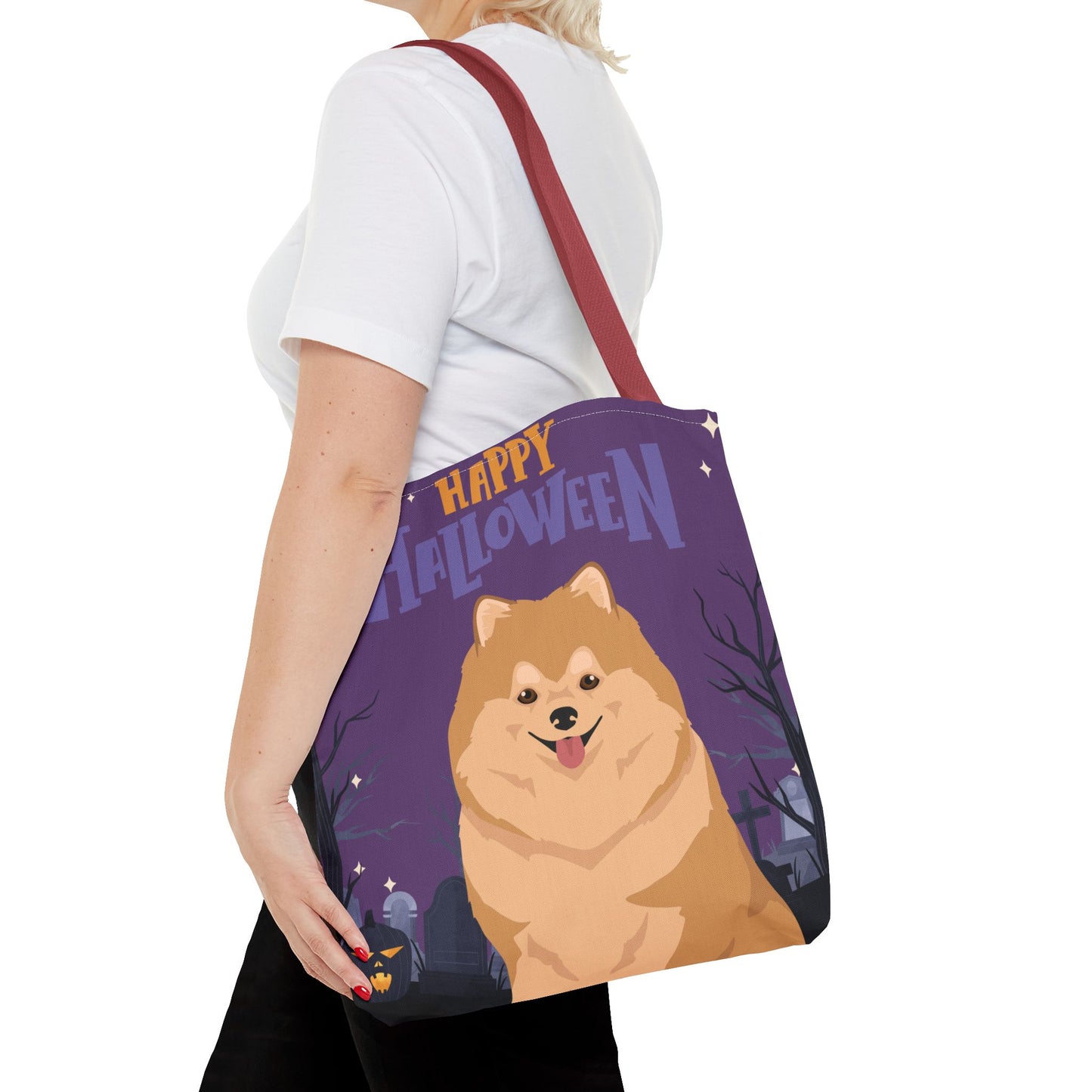 Pomeranian Dog Happy Halloween Tote Bag 16x16
