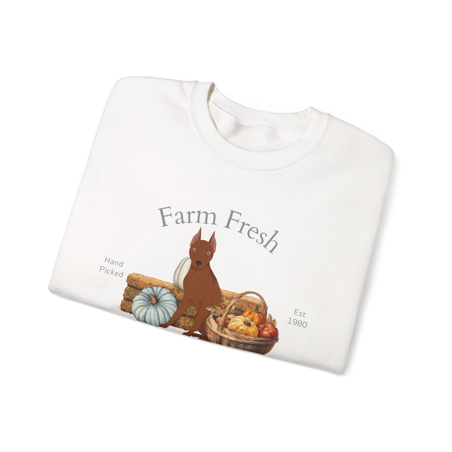 Miniature Pinscher Dog Fall Farm Fresh Unisex Heavy Blend Crewneck Sweatshirt