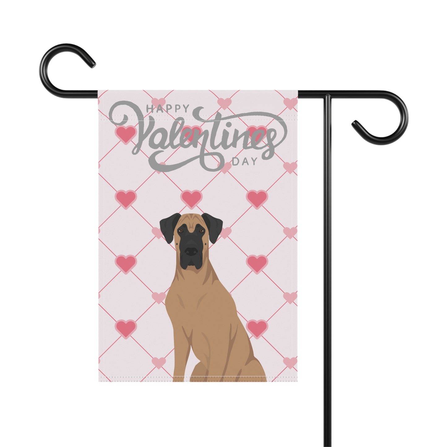 Great Dane Dog Valentines Day Garden Flag