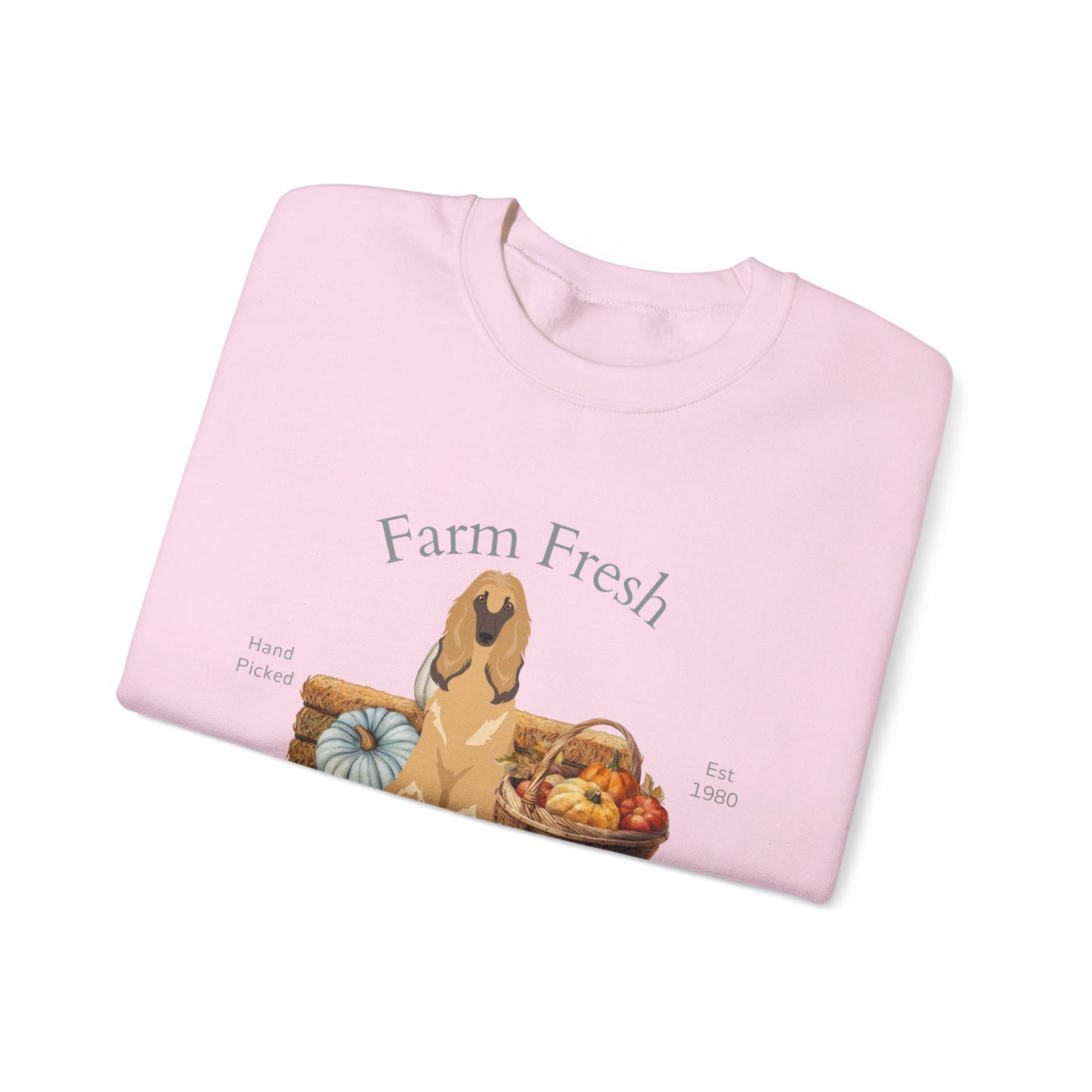 Afghan Hound Dog Fall Farm Fresh Unisex Heavy Blend Crewneck Sweatshirt
