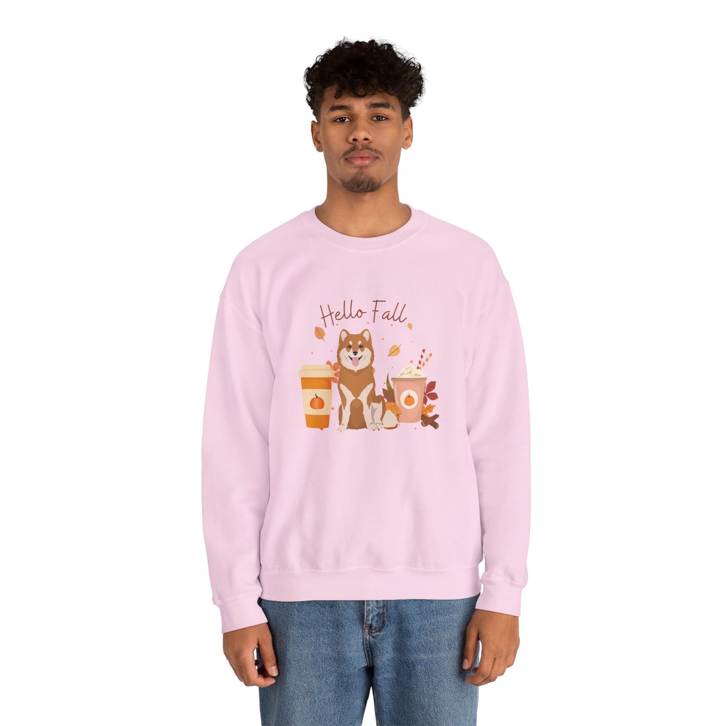 Finnish Lapphund Dog Fall Halloween Unisex Heavy Blend Crewneck Sweatshirt
