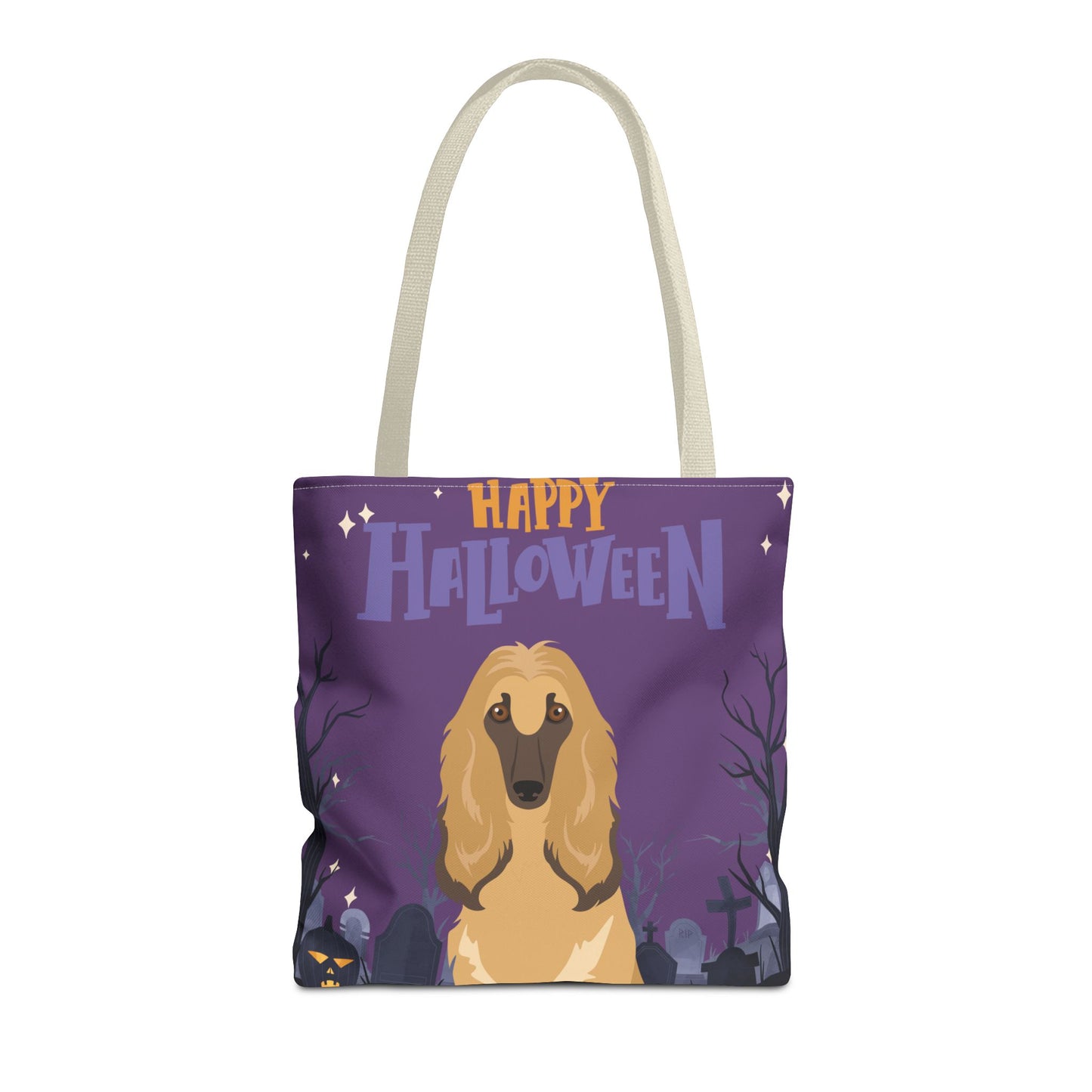 Afghan Hound Dog Happy Halloween Tote Bag 16x16