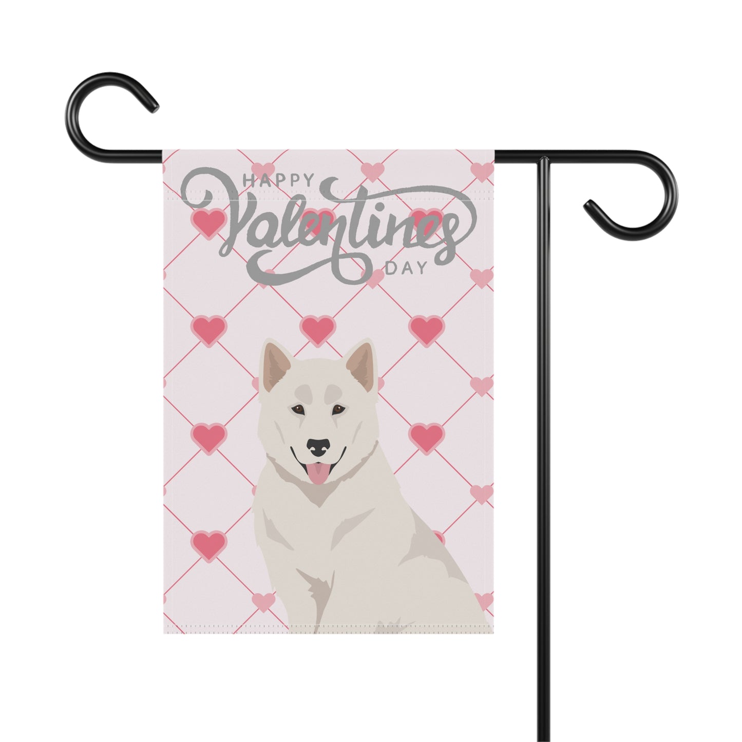 Canadian Inuit Dog Valentines Day Garden Flag