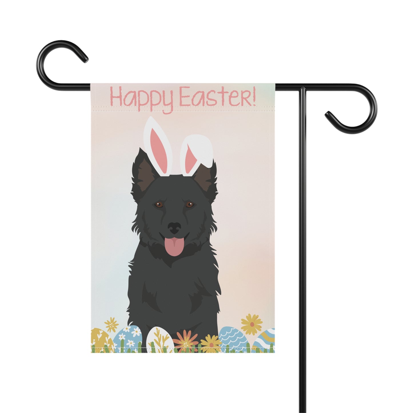 Mudi Dog Happy Easter Garden Flag
