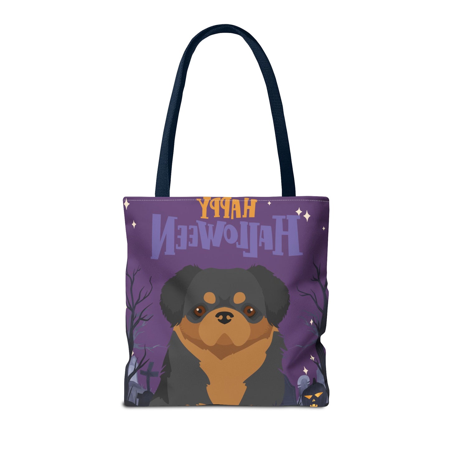 Tibetan Spaniel Dog Happy Halloween Tote Bag 16x16