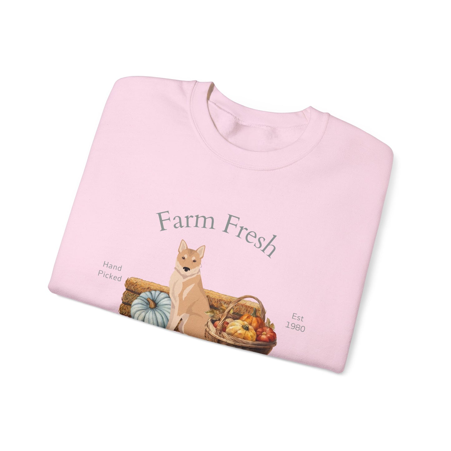 Korean Jindo Dog Fall Farm Fresh Unisex Heavy Blend Crewneck Sweatshirt