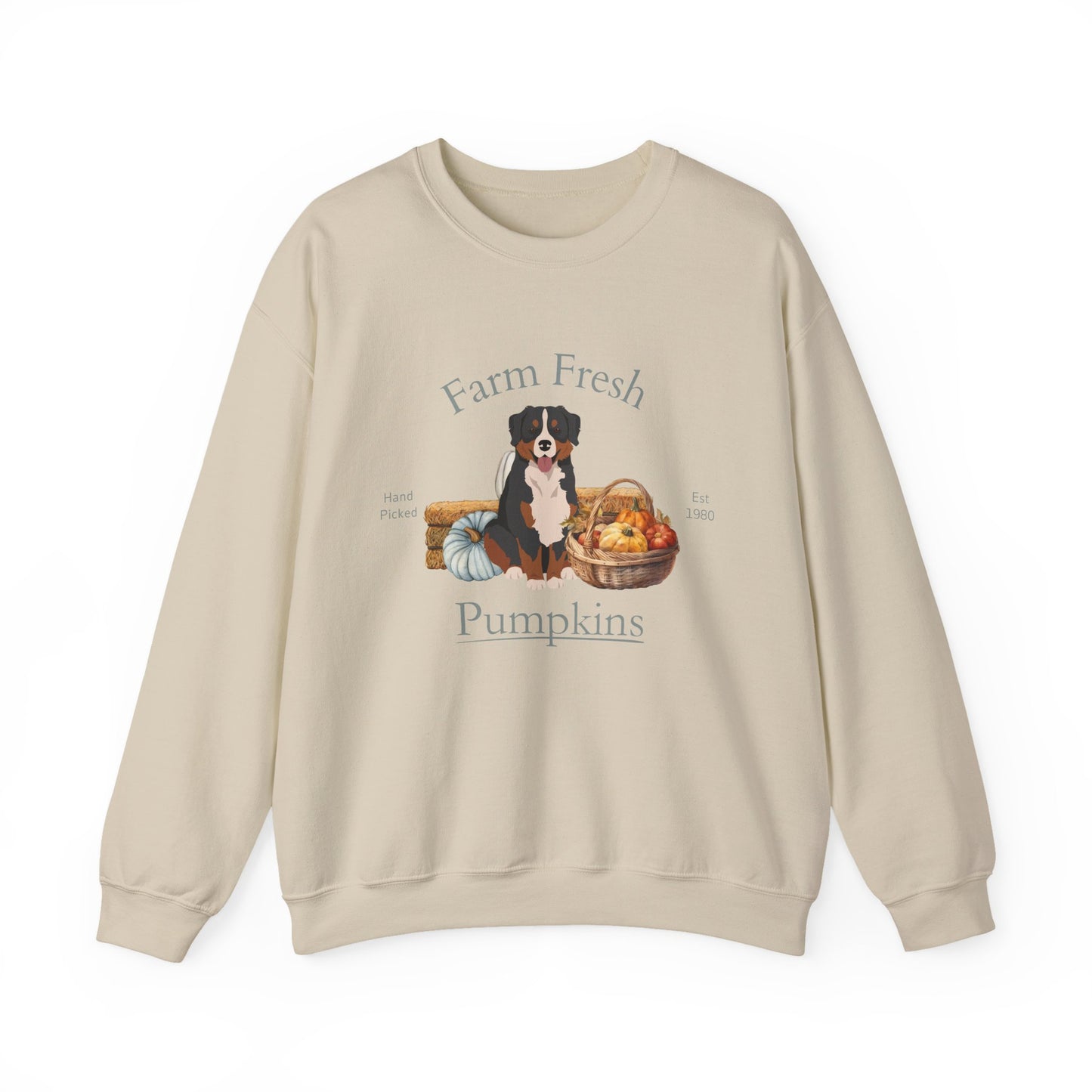 Bernese Mountain Dog Dog Fall Farm Fresh Unisex Heavy Blend Crewneck Sweatshirt