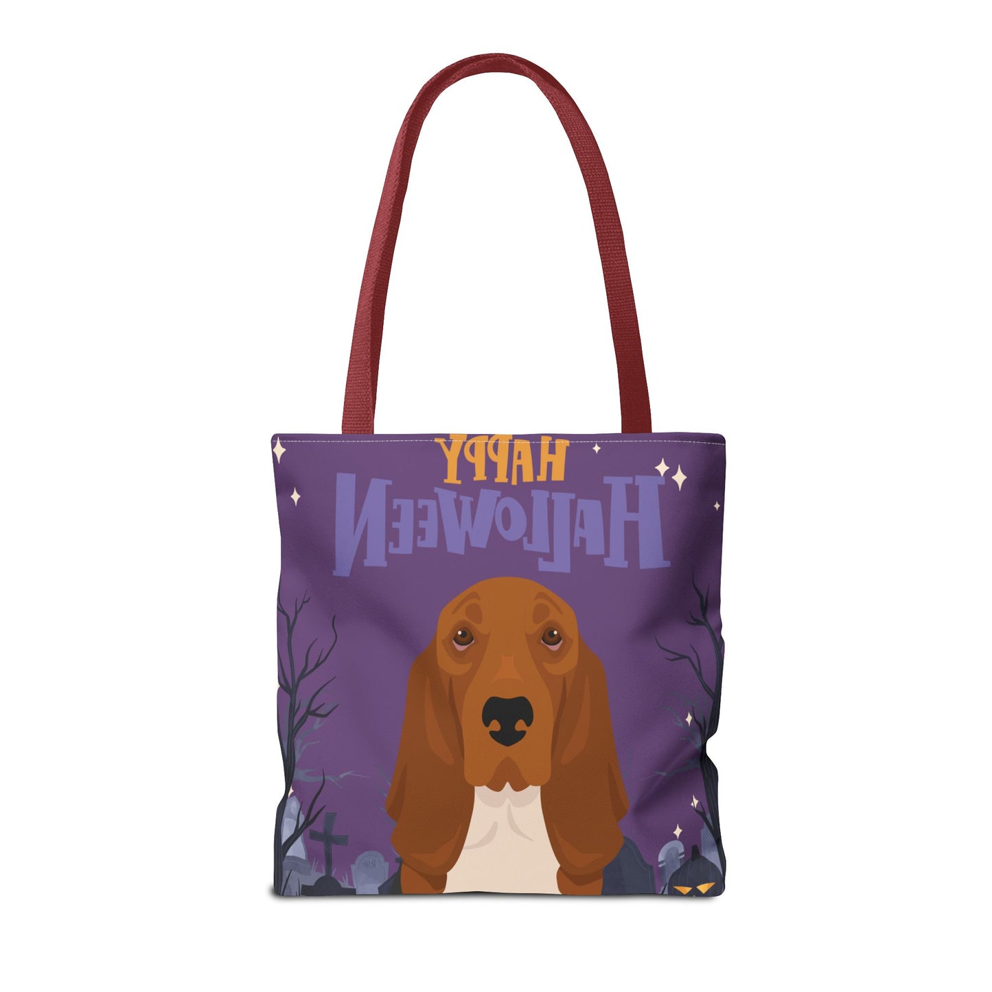 Basset Hound Dog Happy Halloween Tote Bag 16x16
