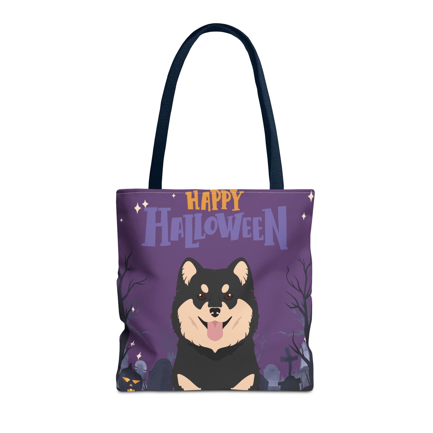 Finnish Lapphund Dog Happy Halloween Tote Bag 16x16