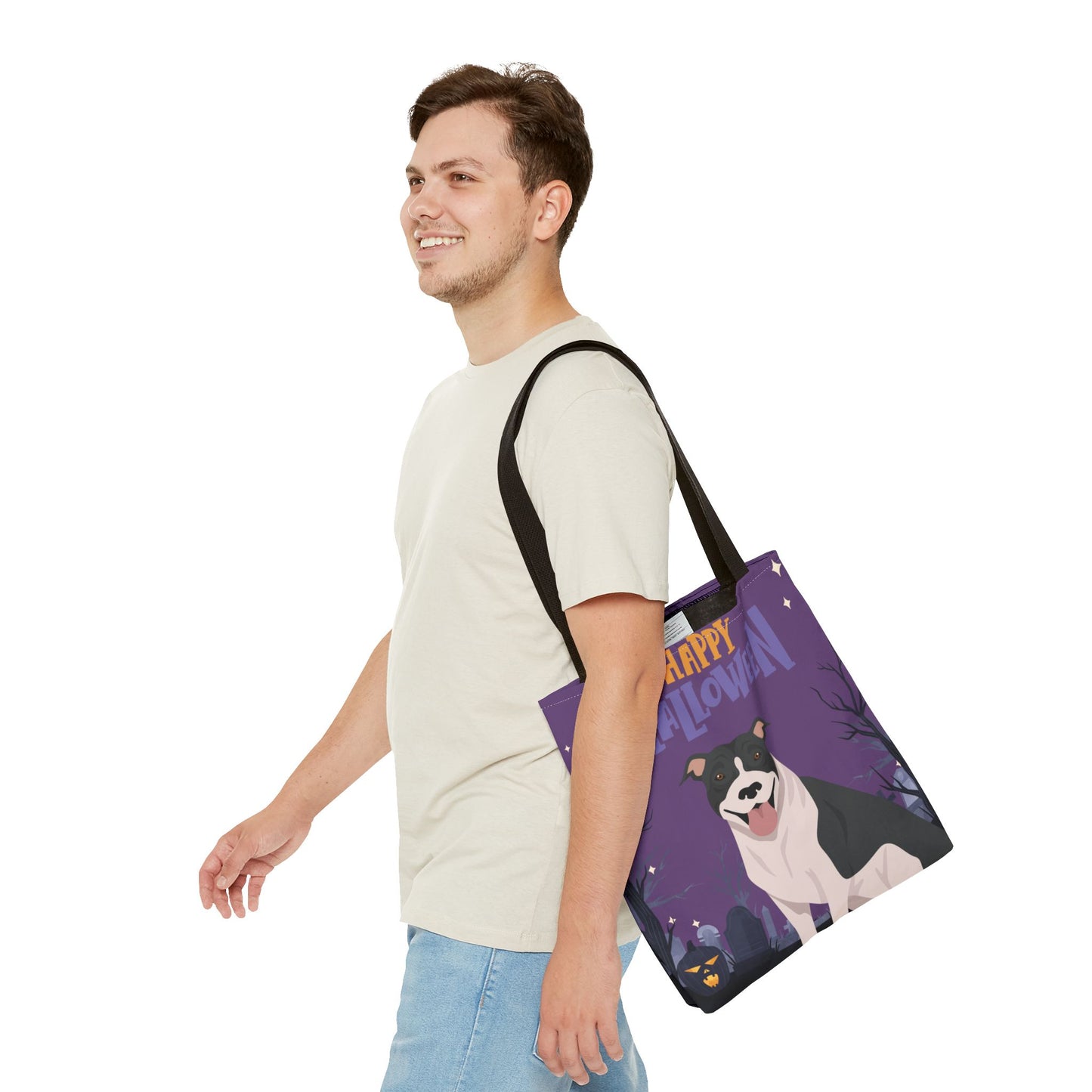 Pit Bull Dog Happy Halloween Tote Bag 16x16