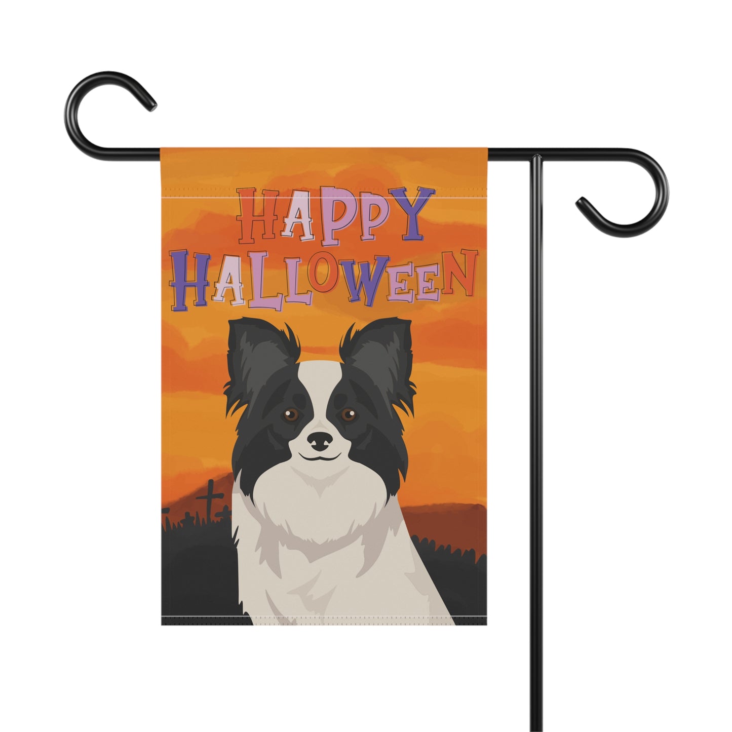 Papillon Dog Halloween Garden Flag