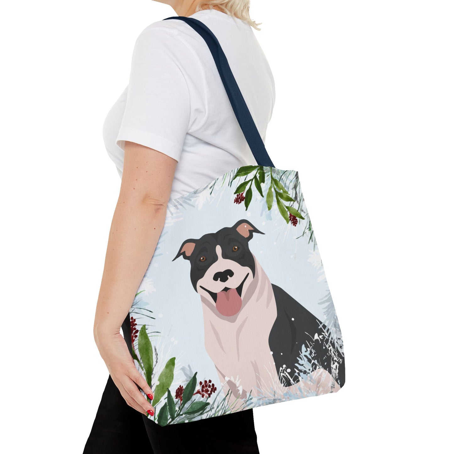 Pit Bull Dog Christmas Holiday Tote Bag 16x16