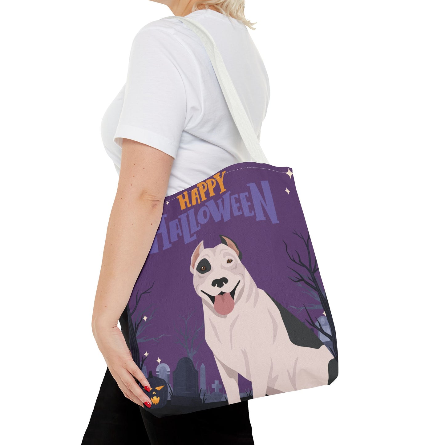 Pit Bull Dog Happy Halloween Tote Bag 16x16