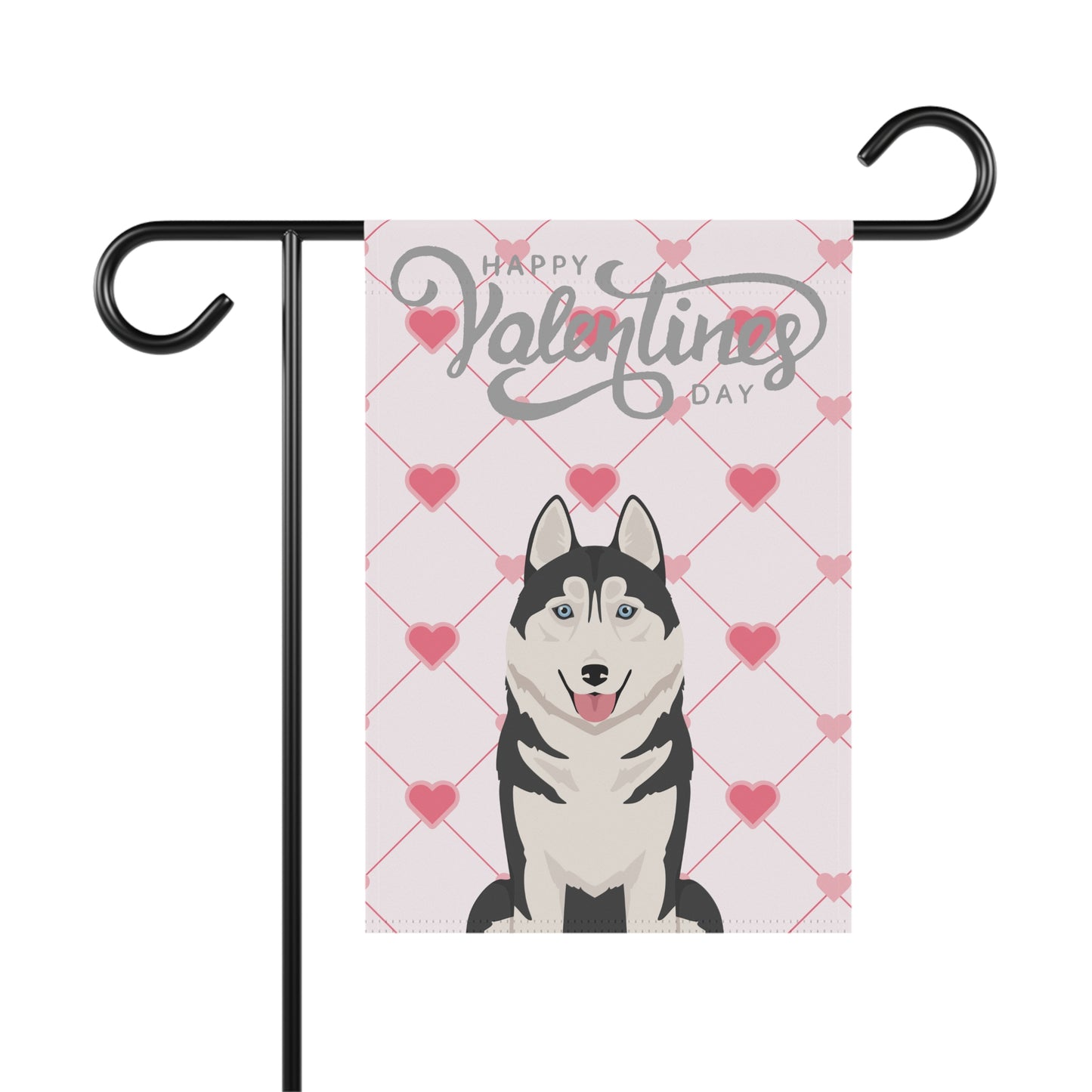 Siberian Husky Dog Valentines Day Garden Flag