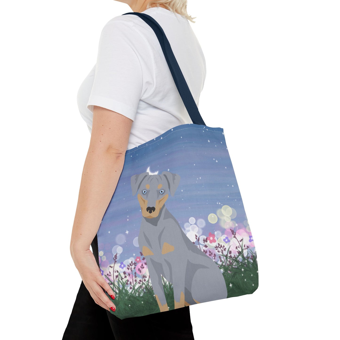 Blue Lacy Dog Tote Bag 16x16