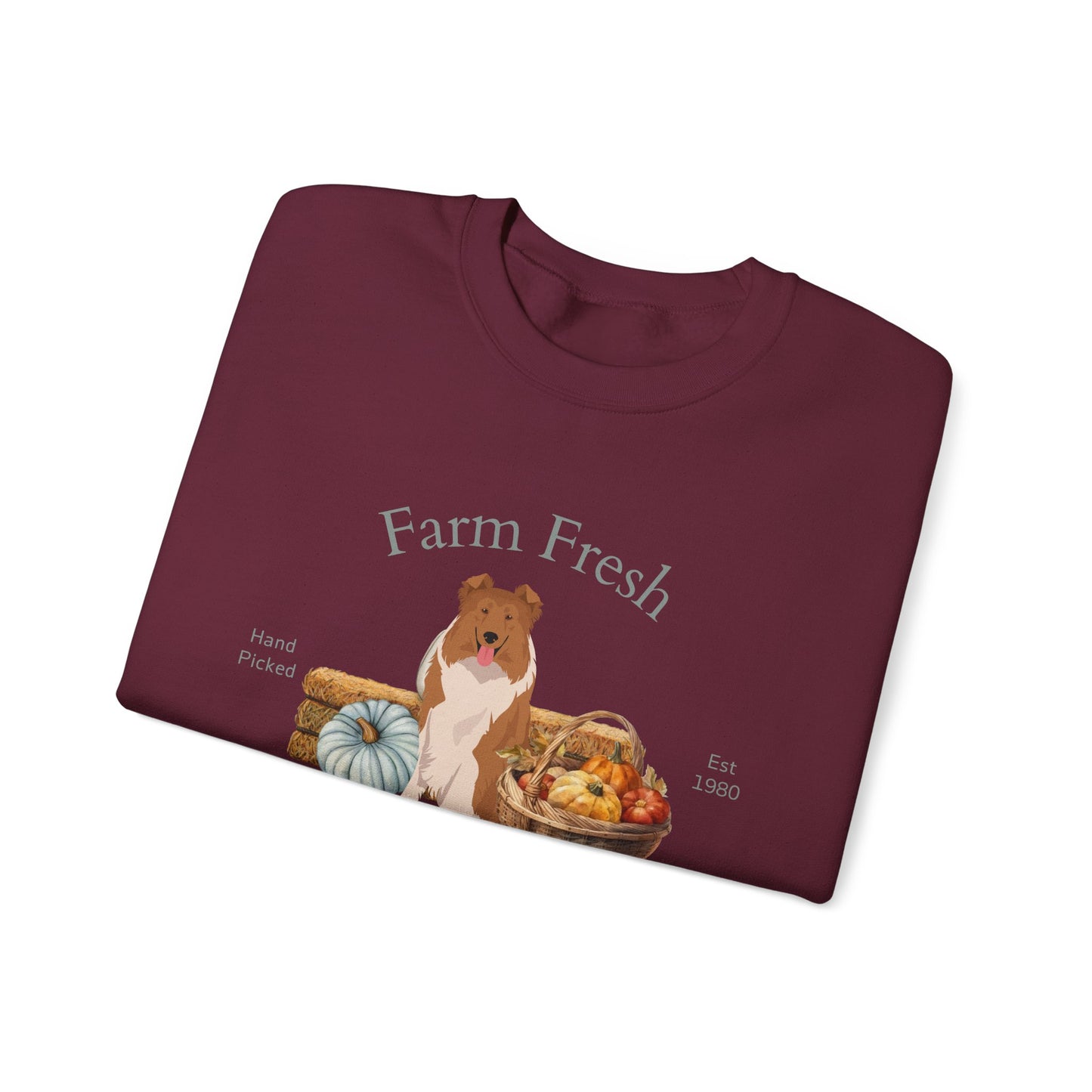 Collie Dog Fall Farm Fresh Unisex Heavy Blend Crewneck Sweatshirt
