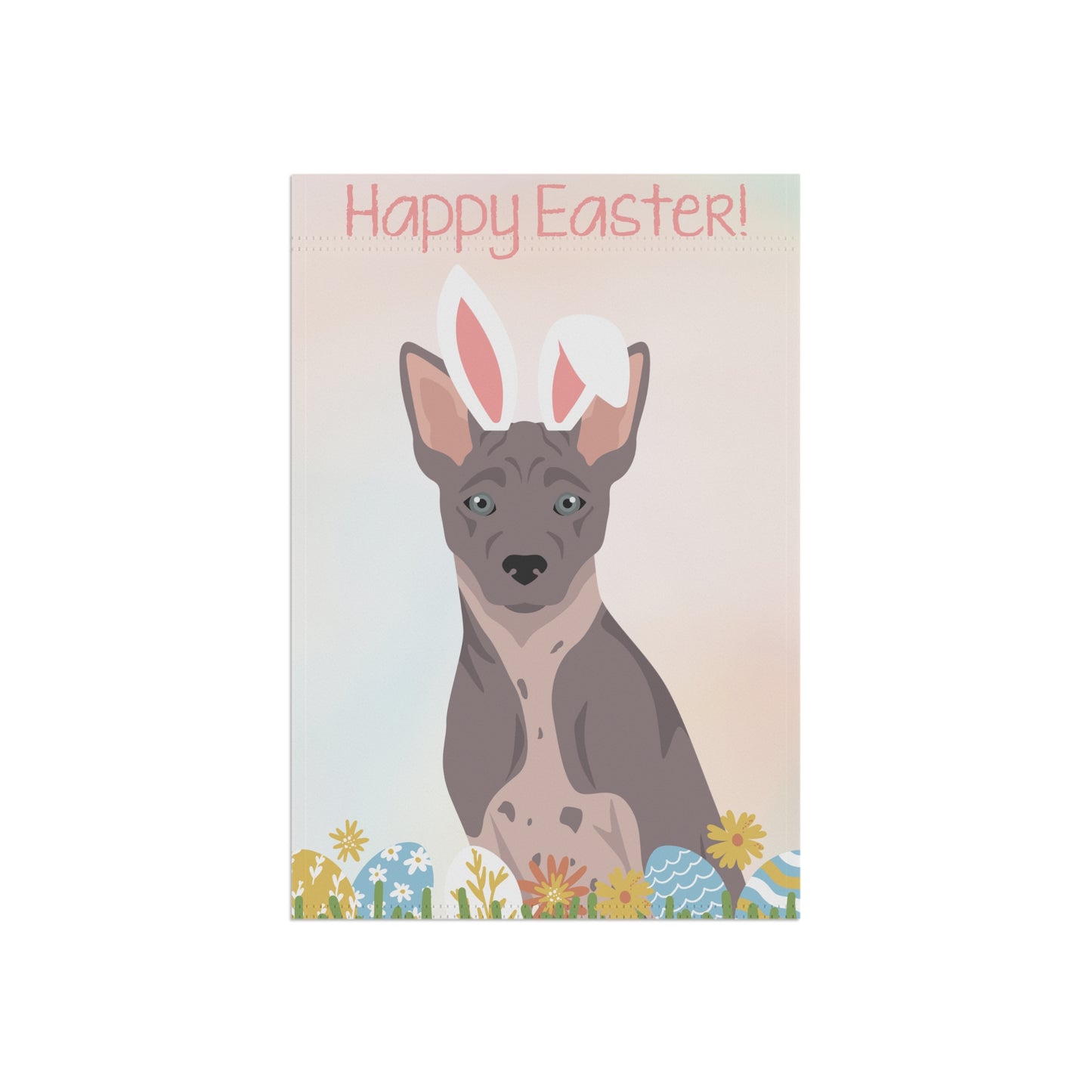 American Hairless Terrier Dog Happy Easter Garden Flag