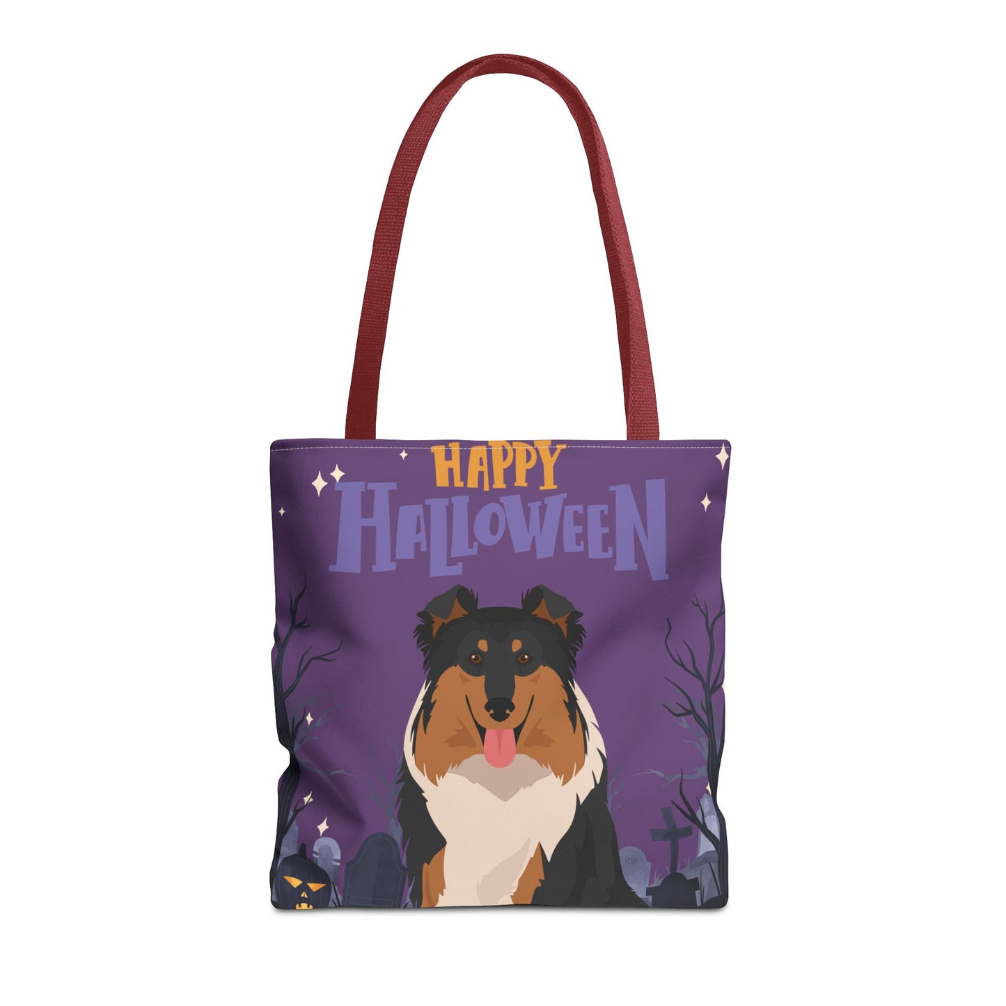 Collie Dog Happy Halloween Tote Bag 16x16