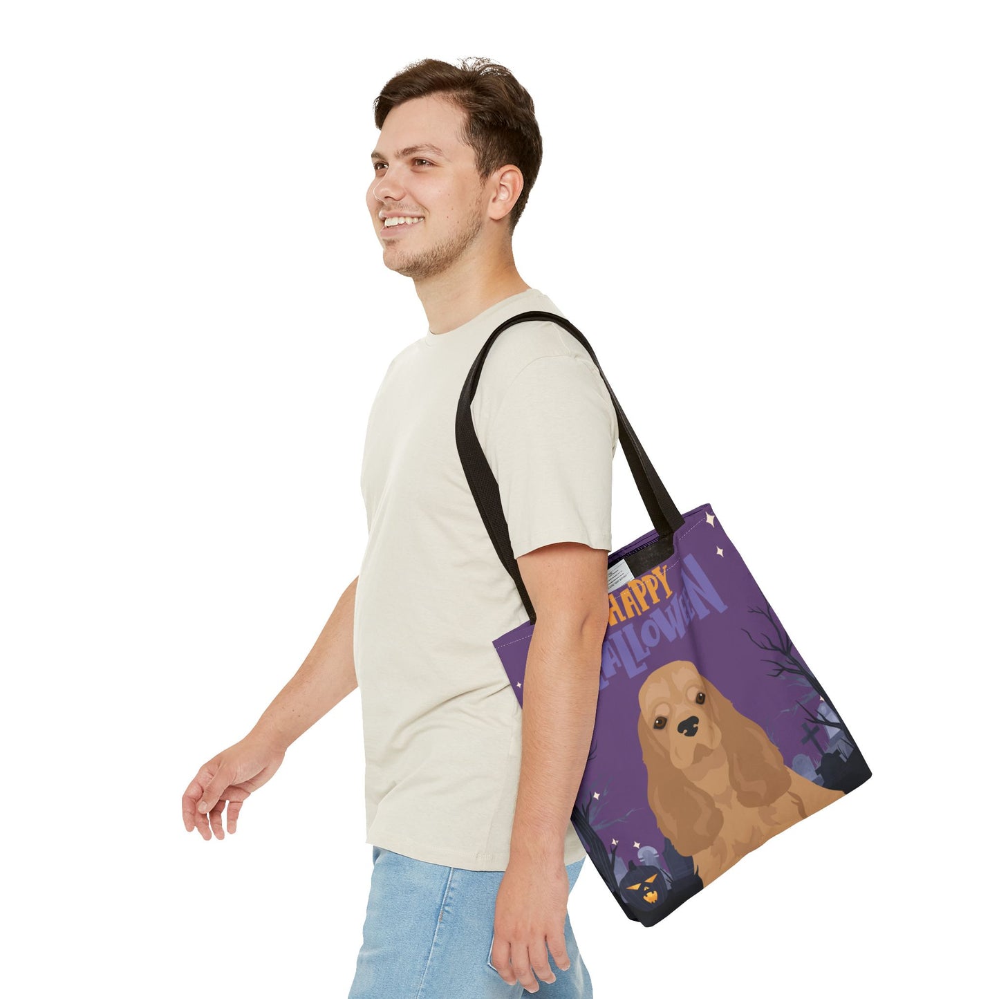 Cocker Spaniel Dog Happy Halloween Tote Bag 16x16