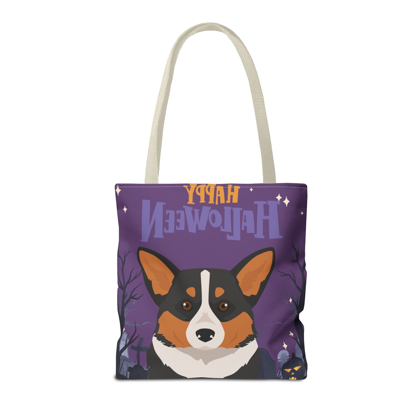 Pembroke Welsh Corgi Dog Happy Halloween Tote Bag 16x16