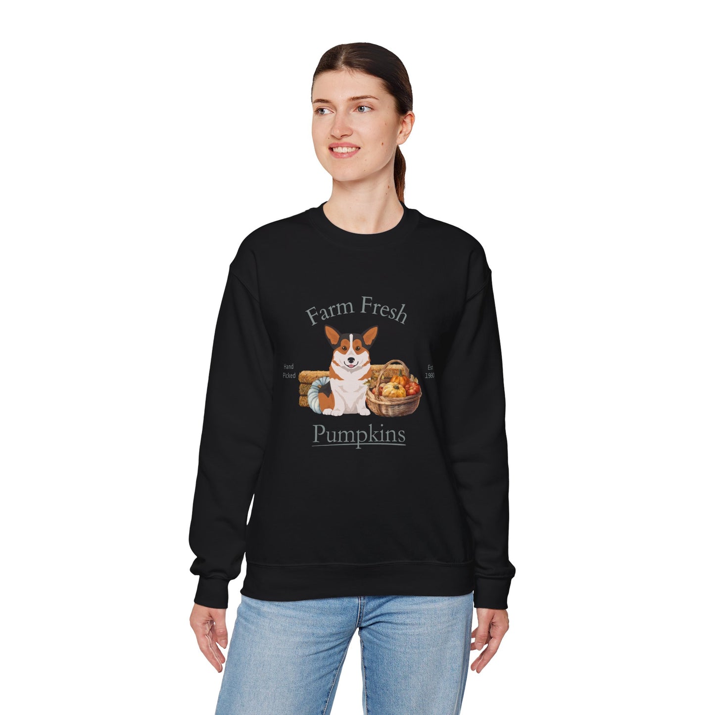Pembroke Welsh Corgi Dog Fall Halloween Unisex Heavy Blend Crewneck Sweatshirt