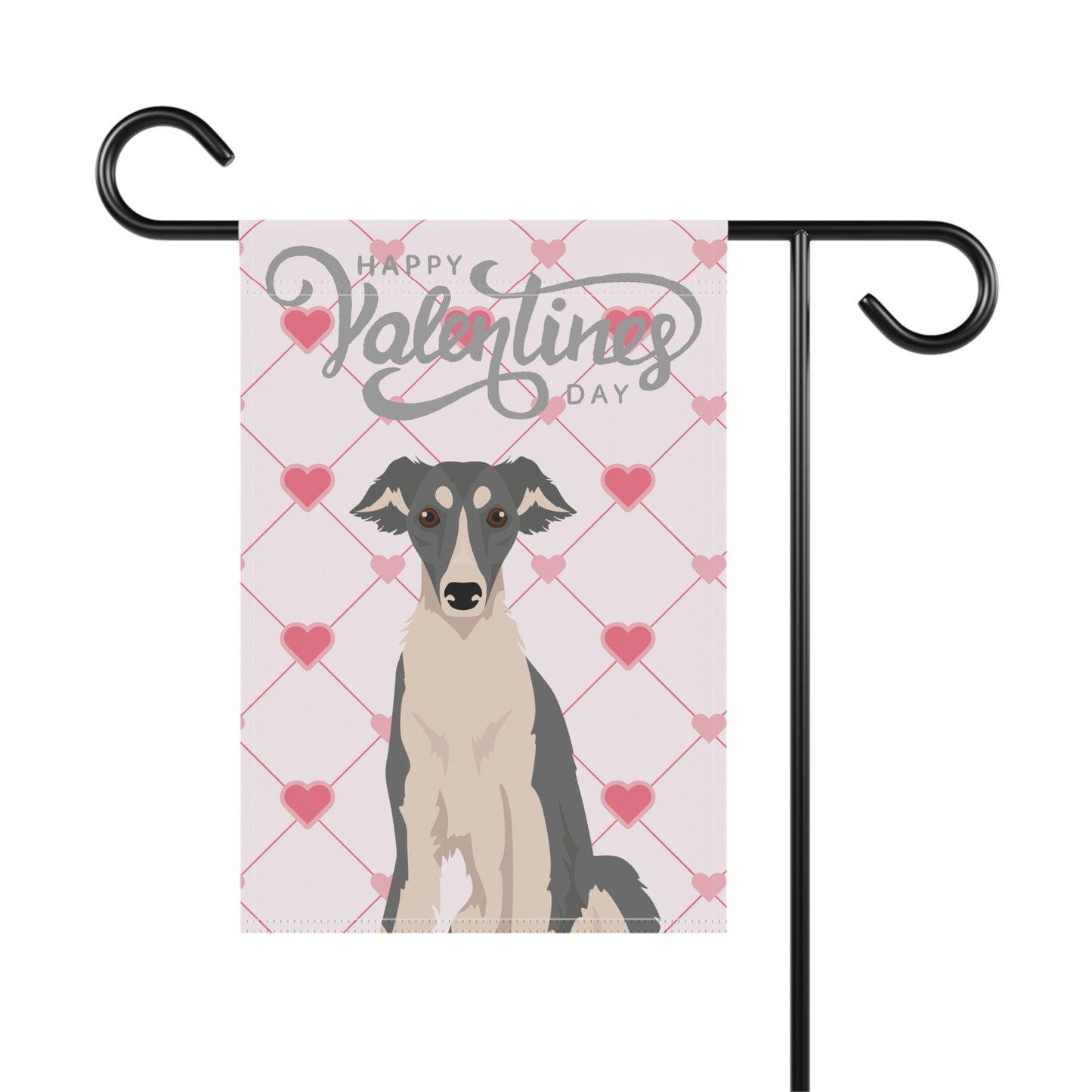 Silken Windhound Dog Valentines Day Garden Flag