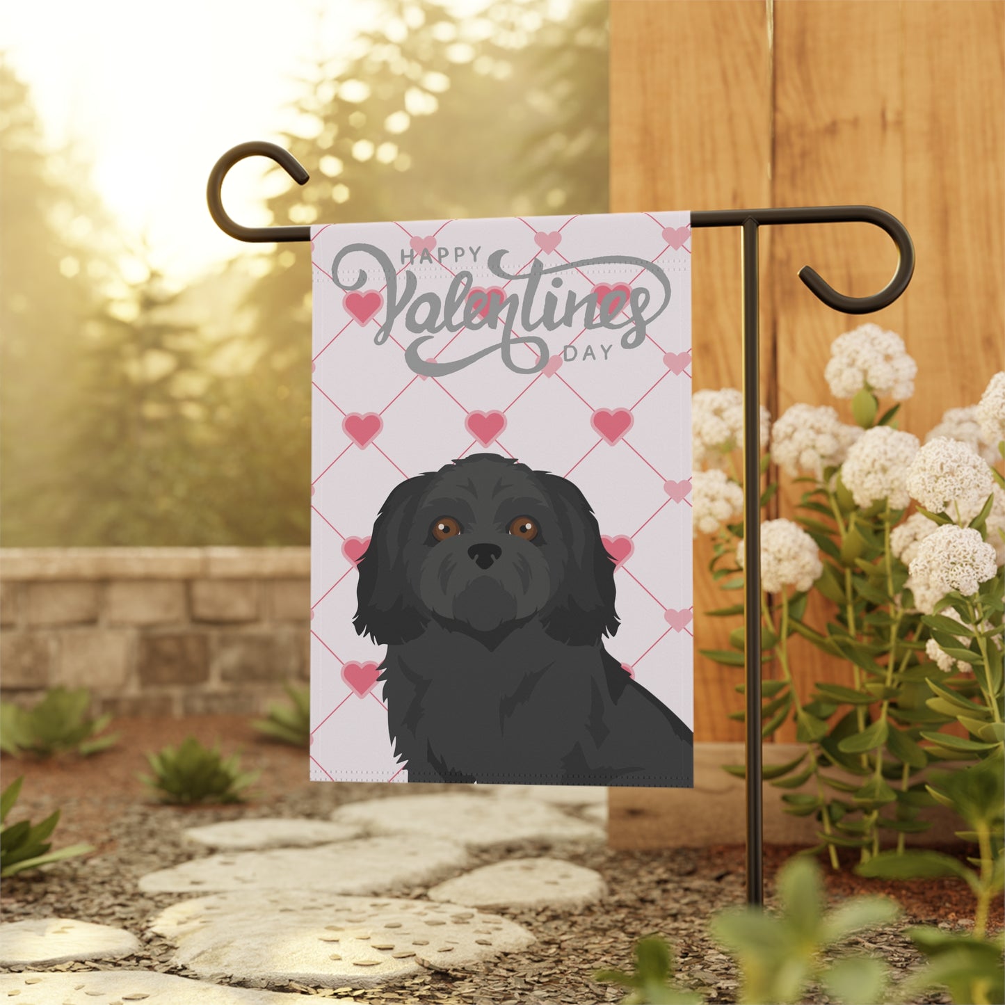 Shih Tzu Dog Valentines Day Garden Flag