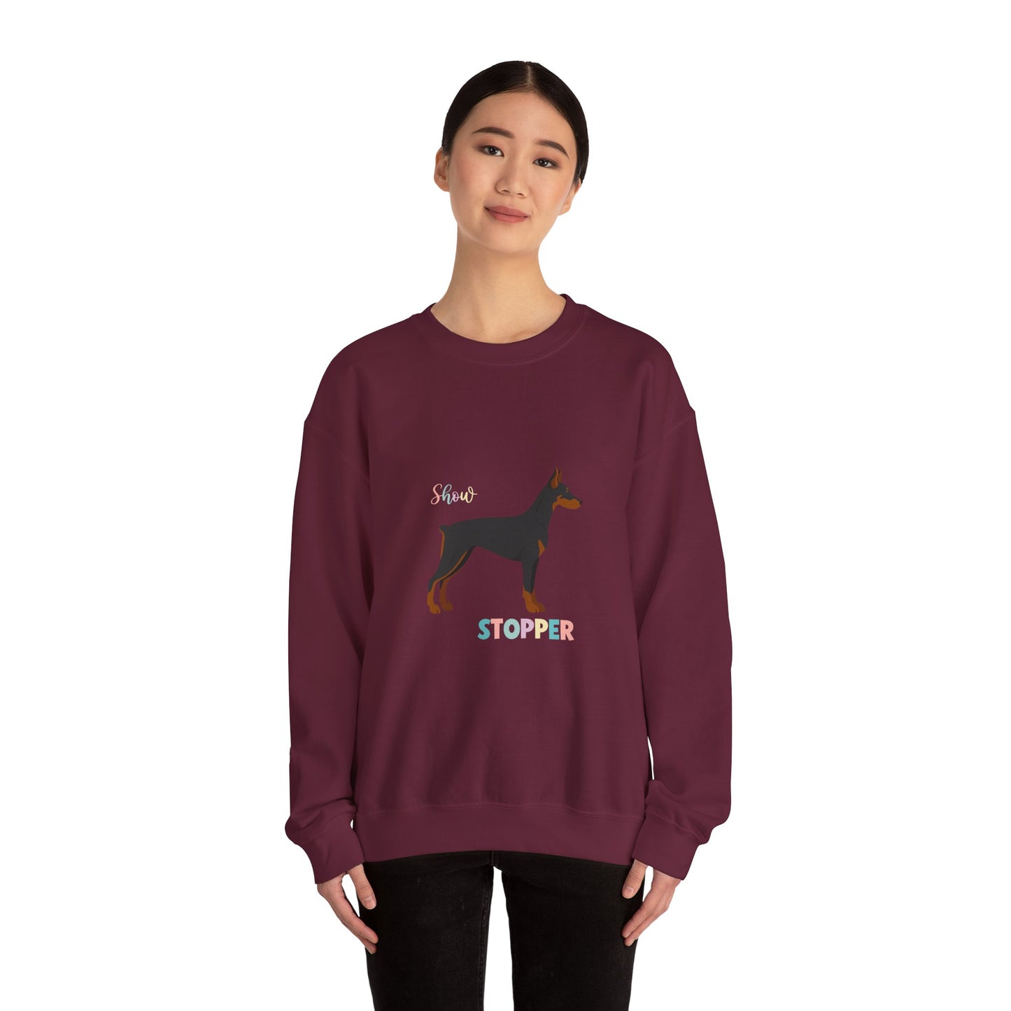 Doberman Pinscher Dog Unisex Heavy Blend Crewneck Sweatshirt