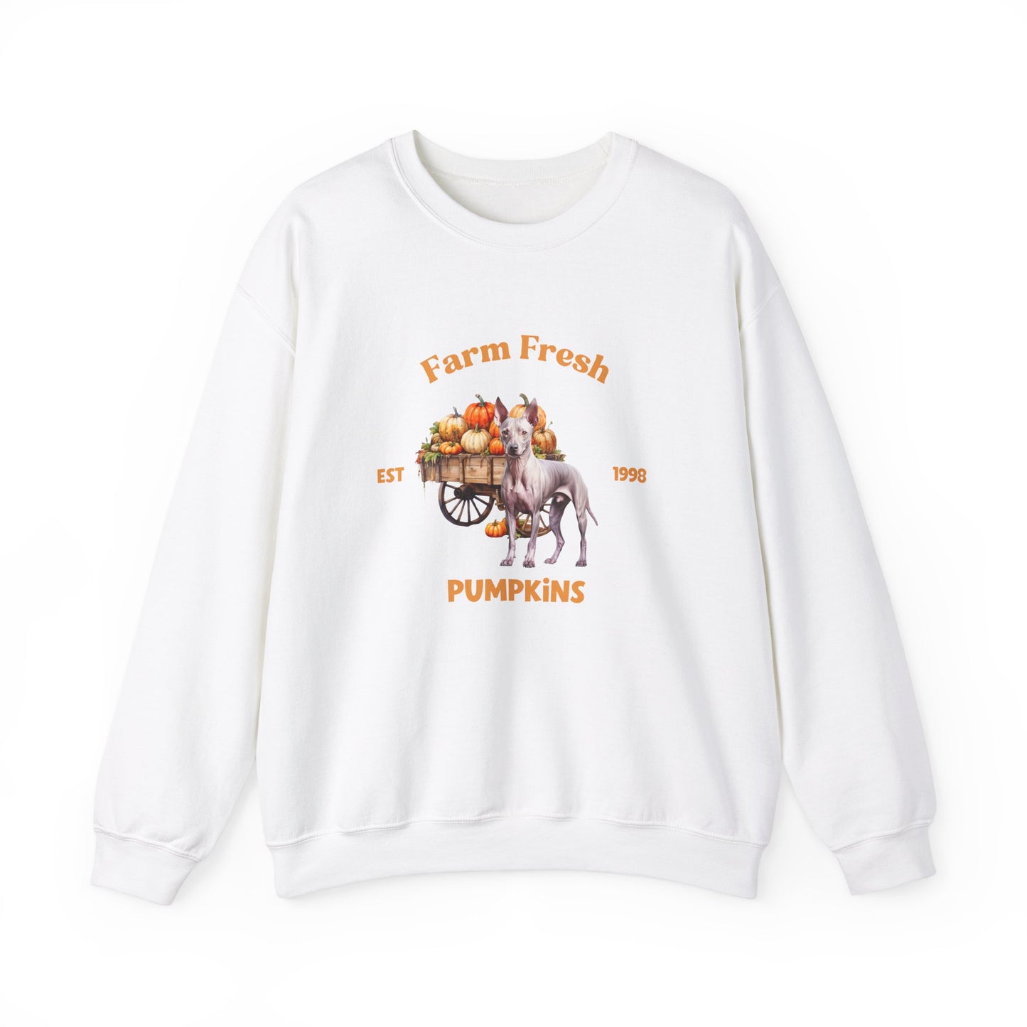 American Hairless Terrier Dog Fall Unisex Heavy Blend Crewneck Sweatshirt