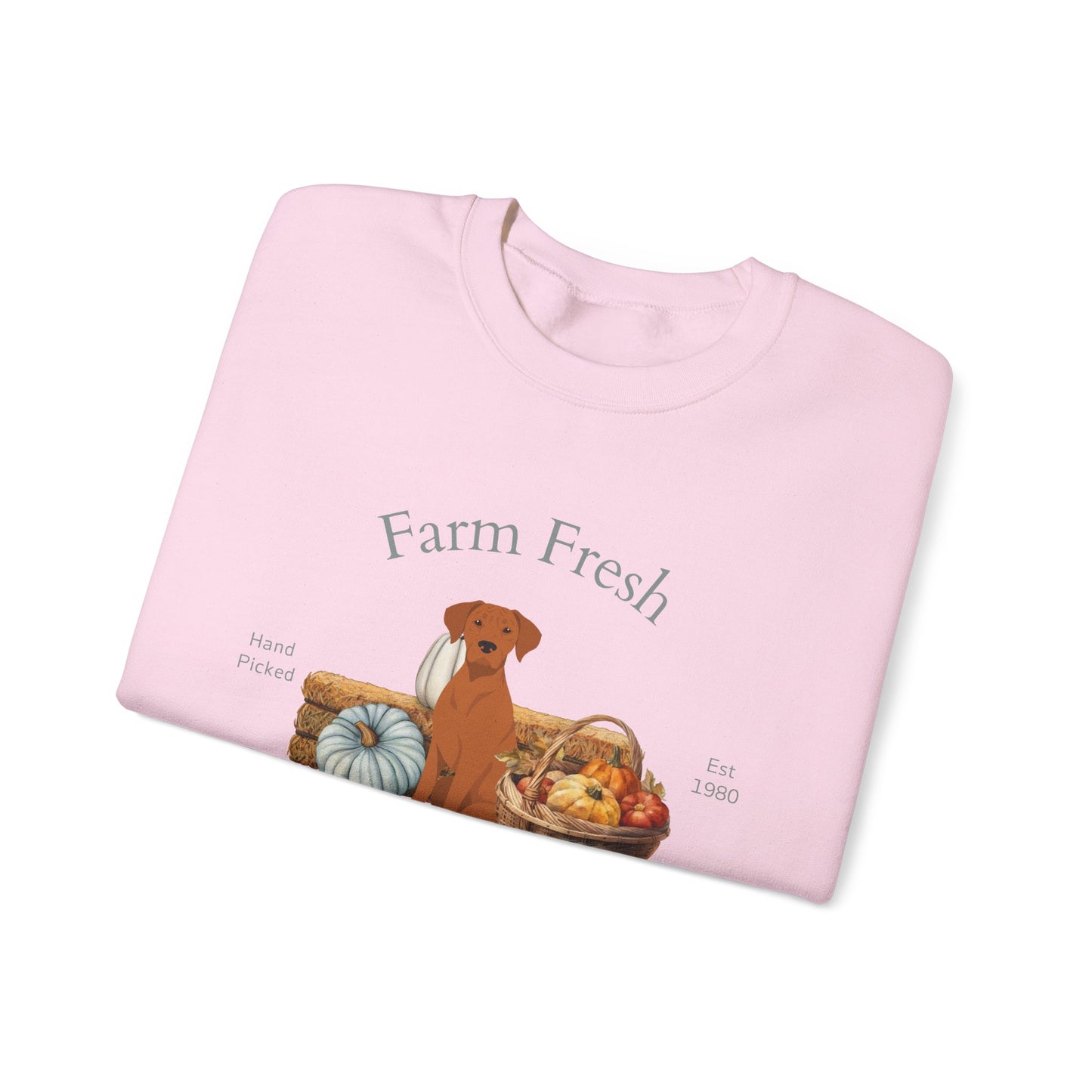 Rhodesian Ridgeback Dog Fall Farm Fresh Unisex Heavy Blend Crewneck Sweatshirt