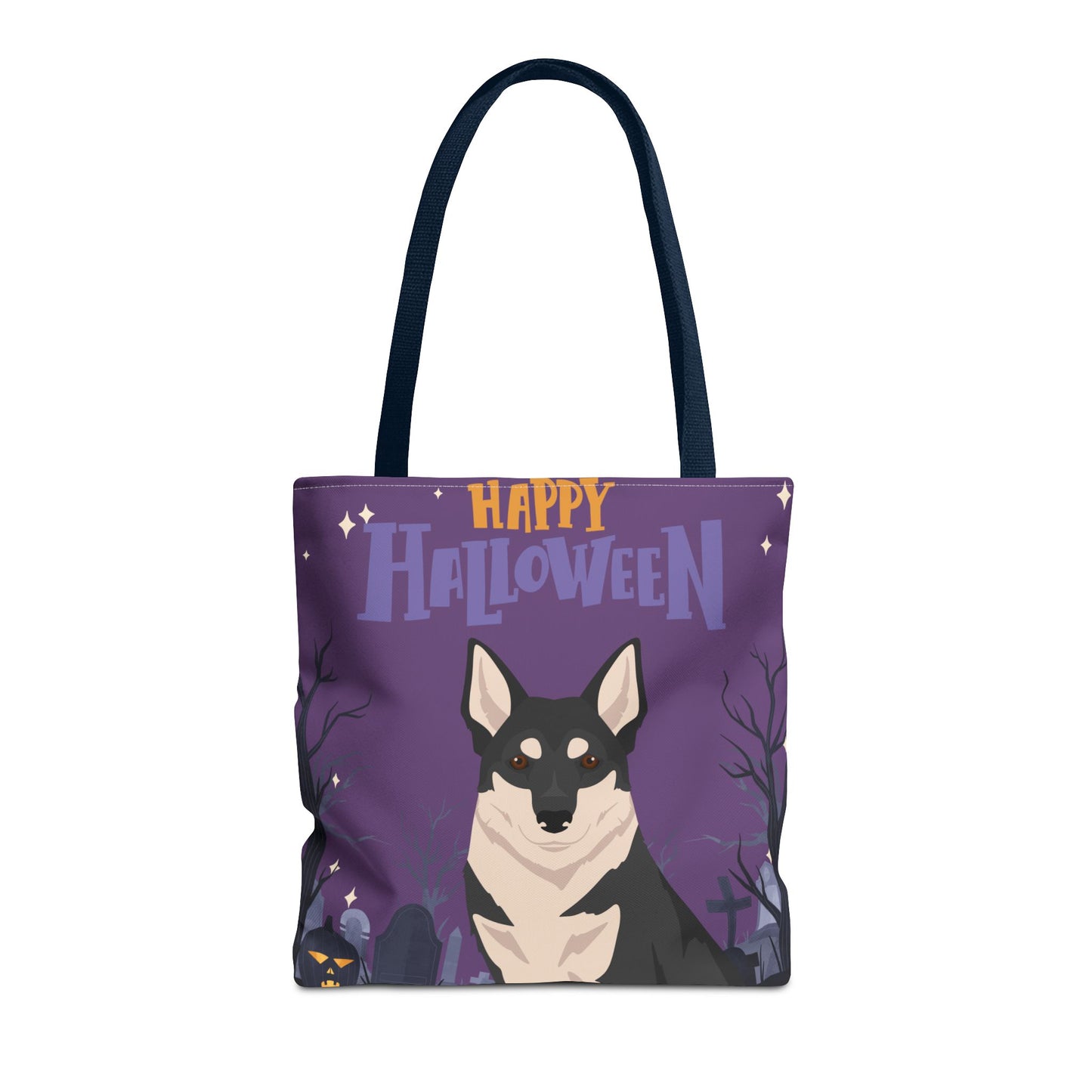 Swedish Elkhound Dog Happy Halloween Tote Bag 16x16