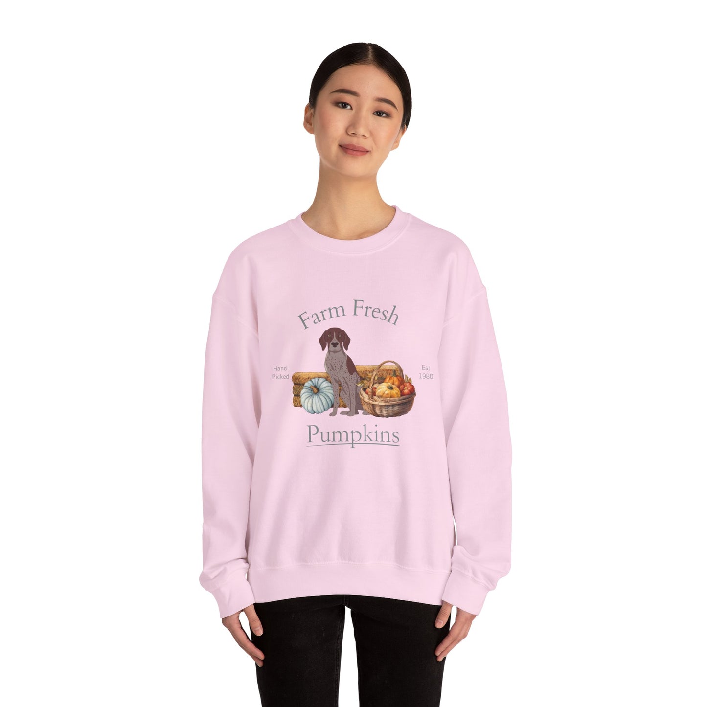 German Shorthaired Pointer Dog Fall Farm Fresh Unisex Heavy Blend Crewneck Sweatshirt