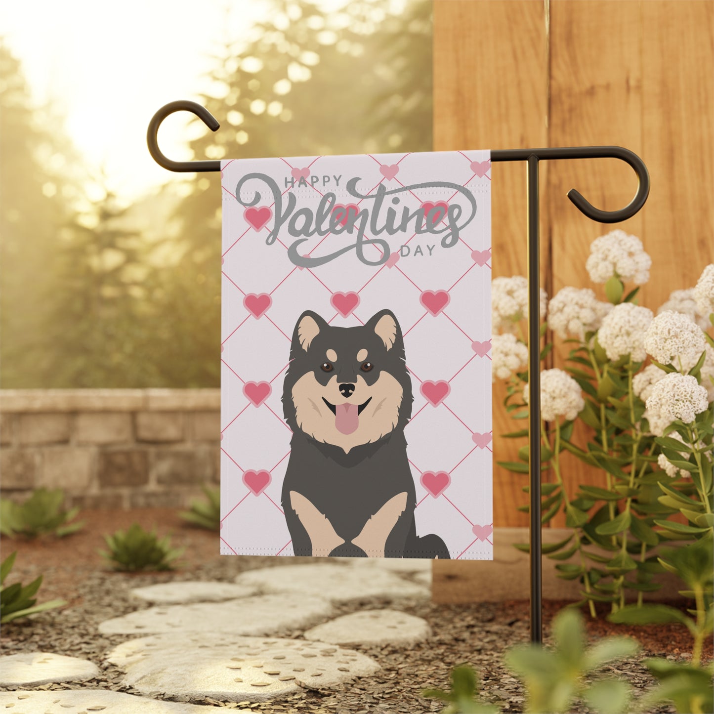 Finnish Lapphund Dog Valentines Day Garden Flag