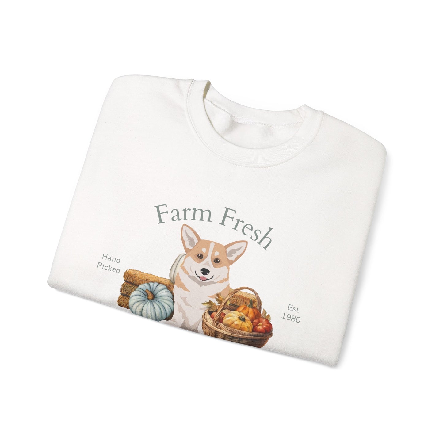 Pembroke Welsh Corgi Dog Fall Farm Fresh Unisex Heavy Blend Crewneck Sweatshirt