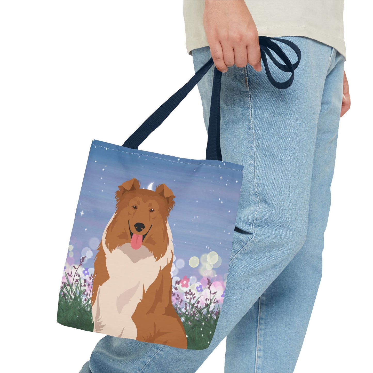 Collie Dog Tote Bag 13x13