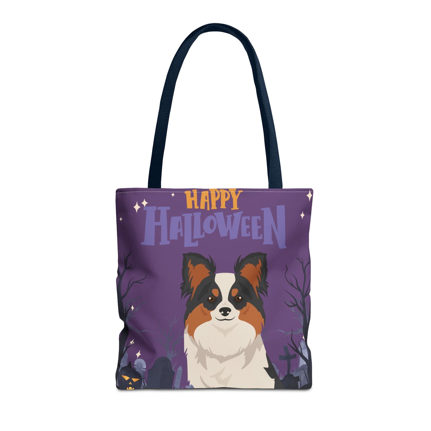 Papillon Dog Happy Halloween Tote Bag 16x16