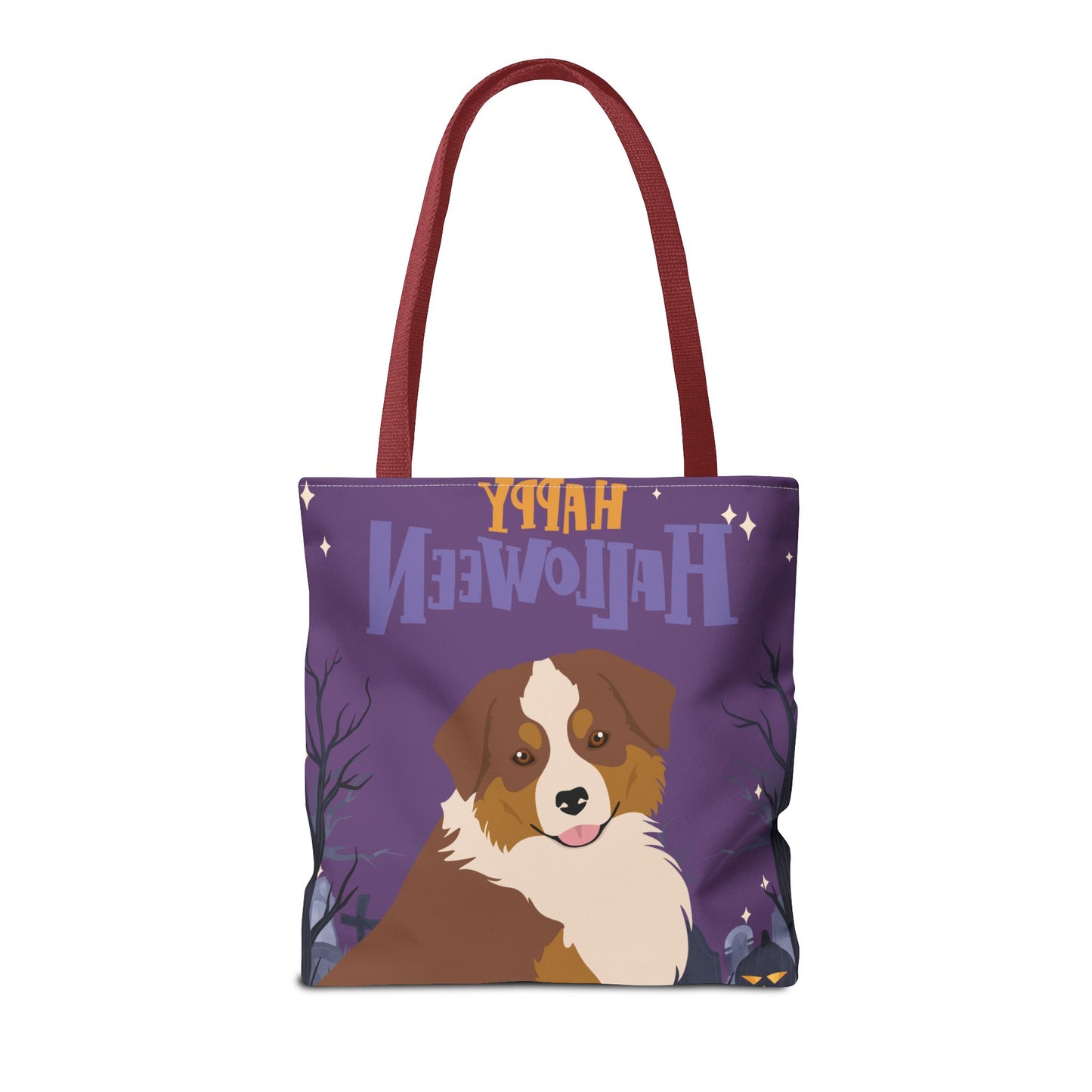 Miniature American Shepherd Dog Happy Halloween Tote Bag 16x16