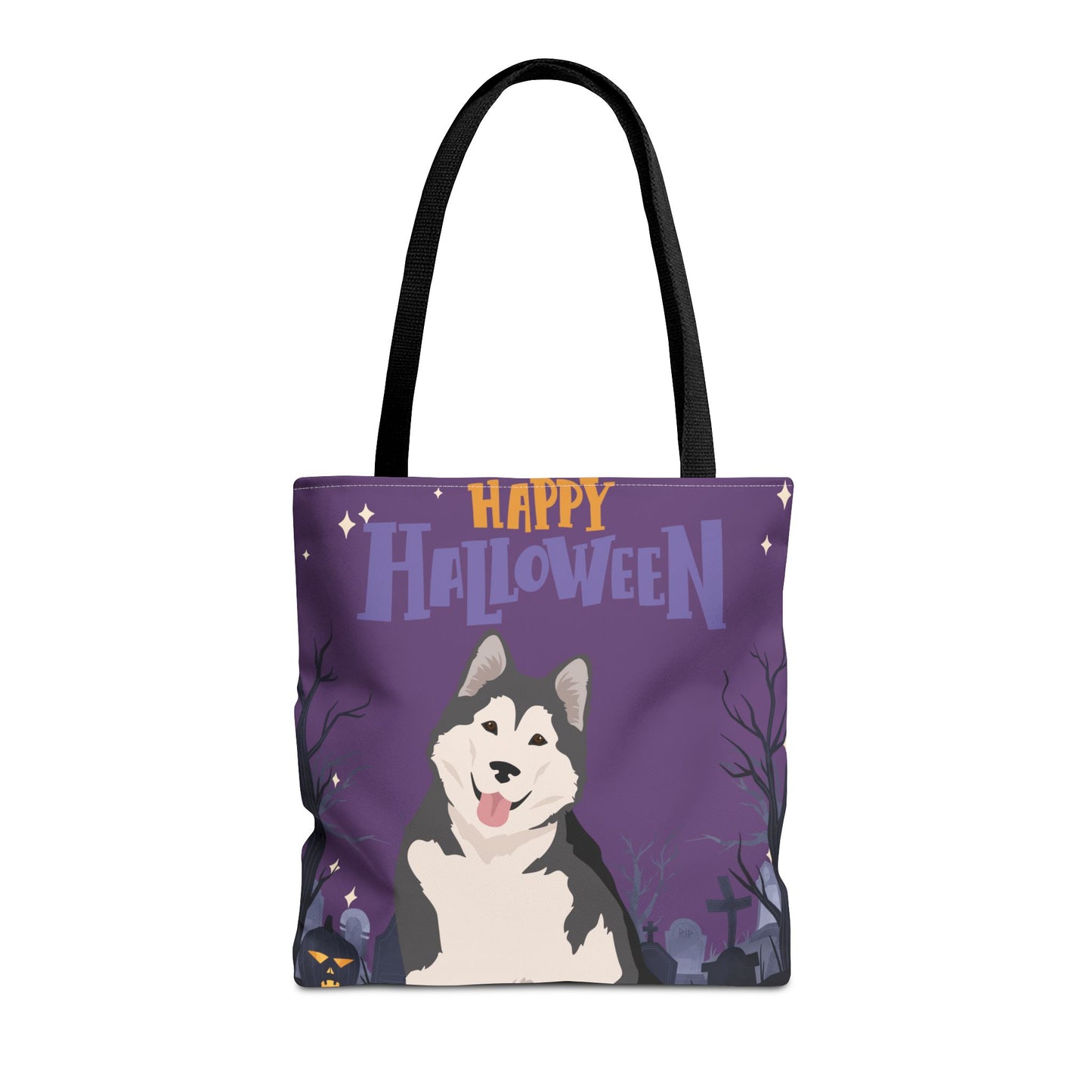 Alaskan Malamute Dog Happy Halloween Tote Bag 16x16
