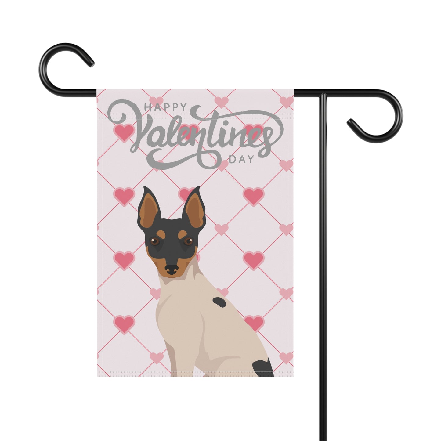 Toy Fox Terrier Dog Valentines Day Garden Flag