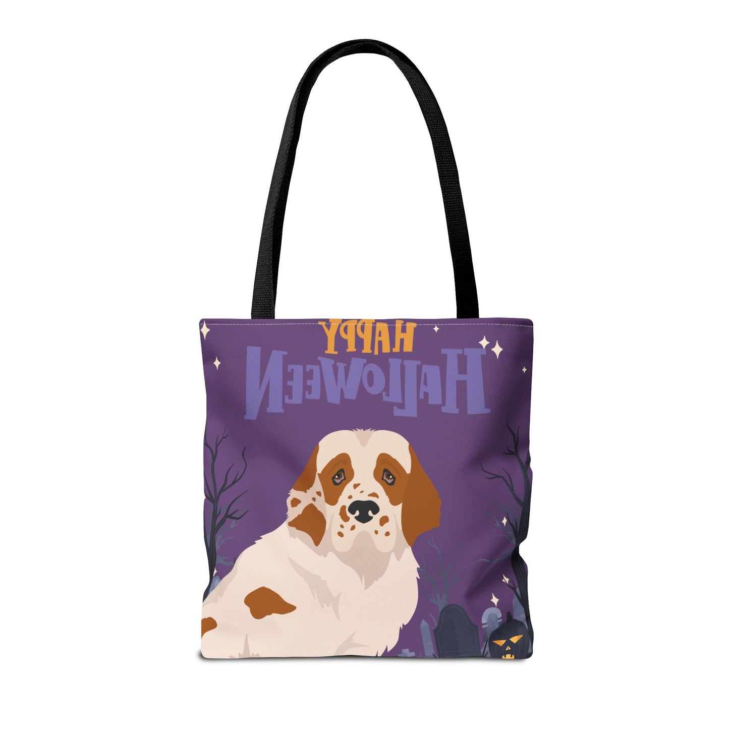 Clumber Spaniel Dog Happy Halloween Tote Bag 16x16