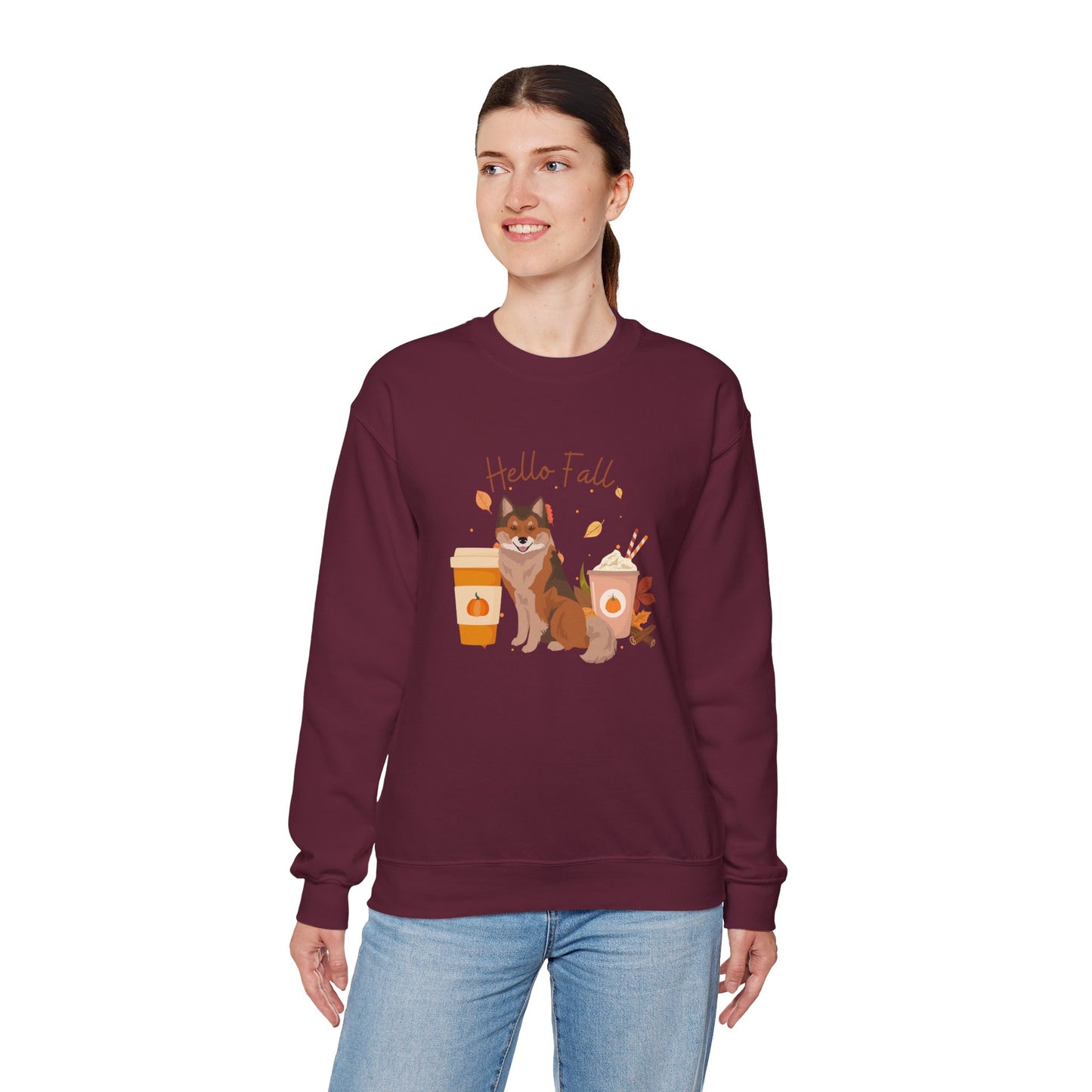 Nenets Herding Laika Dog Fall Halloween Unisex Heavy Blend Crewneck Sweatshirt