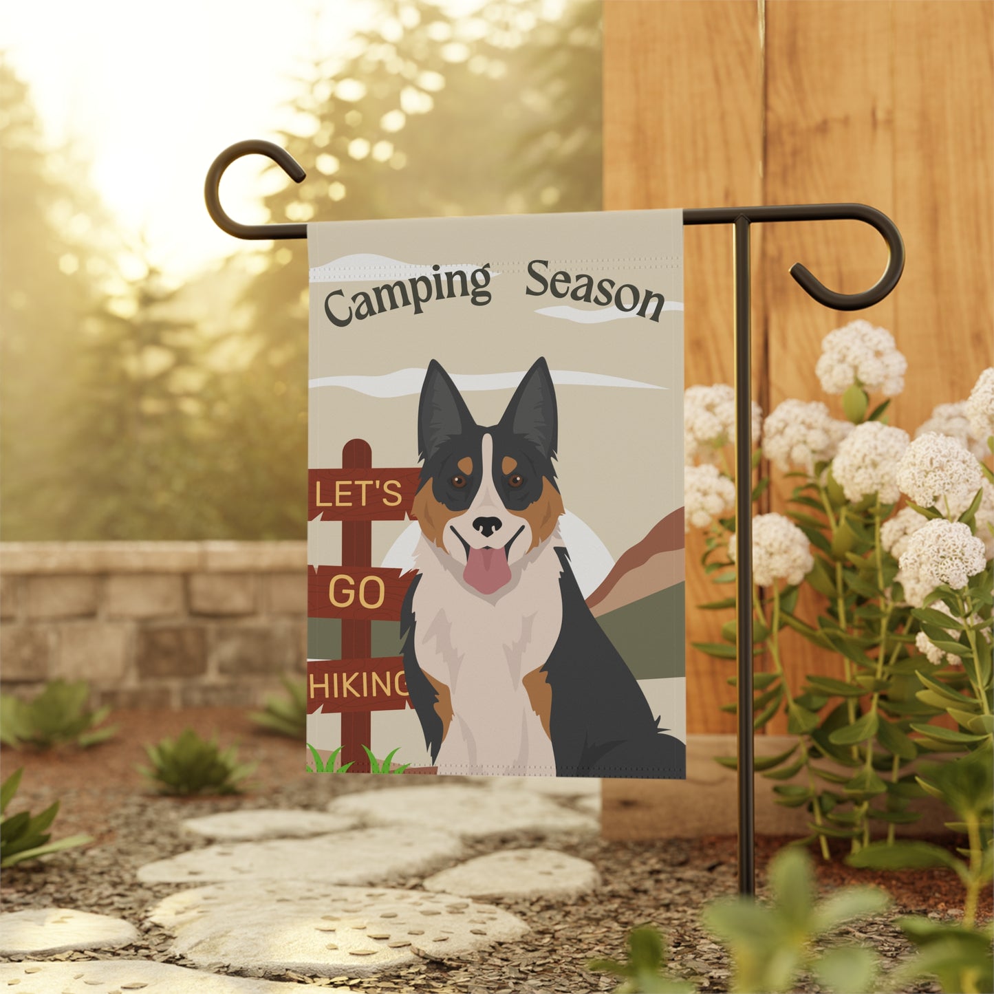 Welsh Sheepdog Dog Camping Garden Flag
