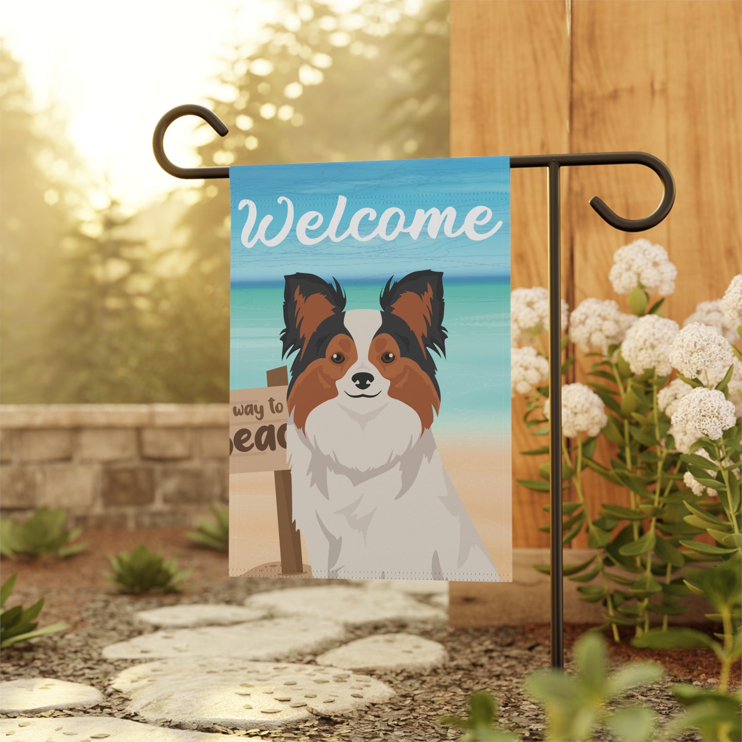 Papillon Dog Garden Flag