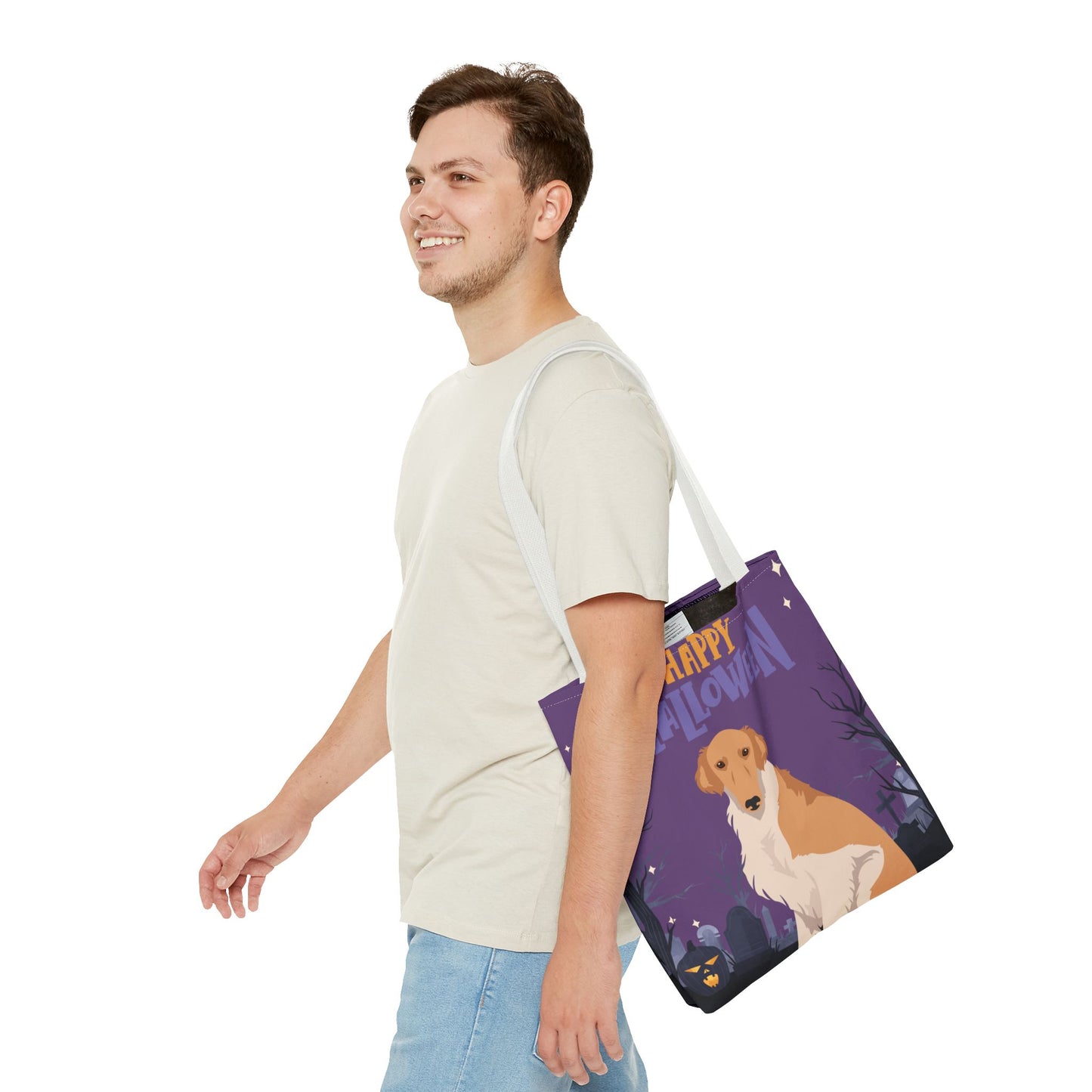 Borzoi Dog Happy Halloween Tote Bag 16x16