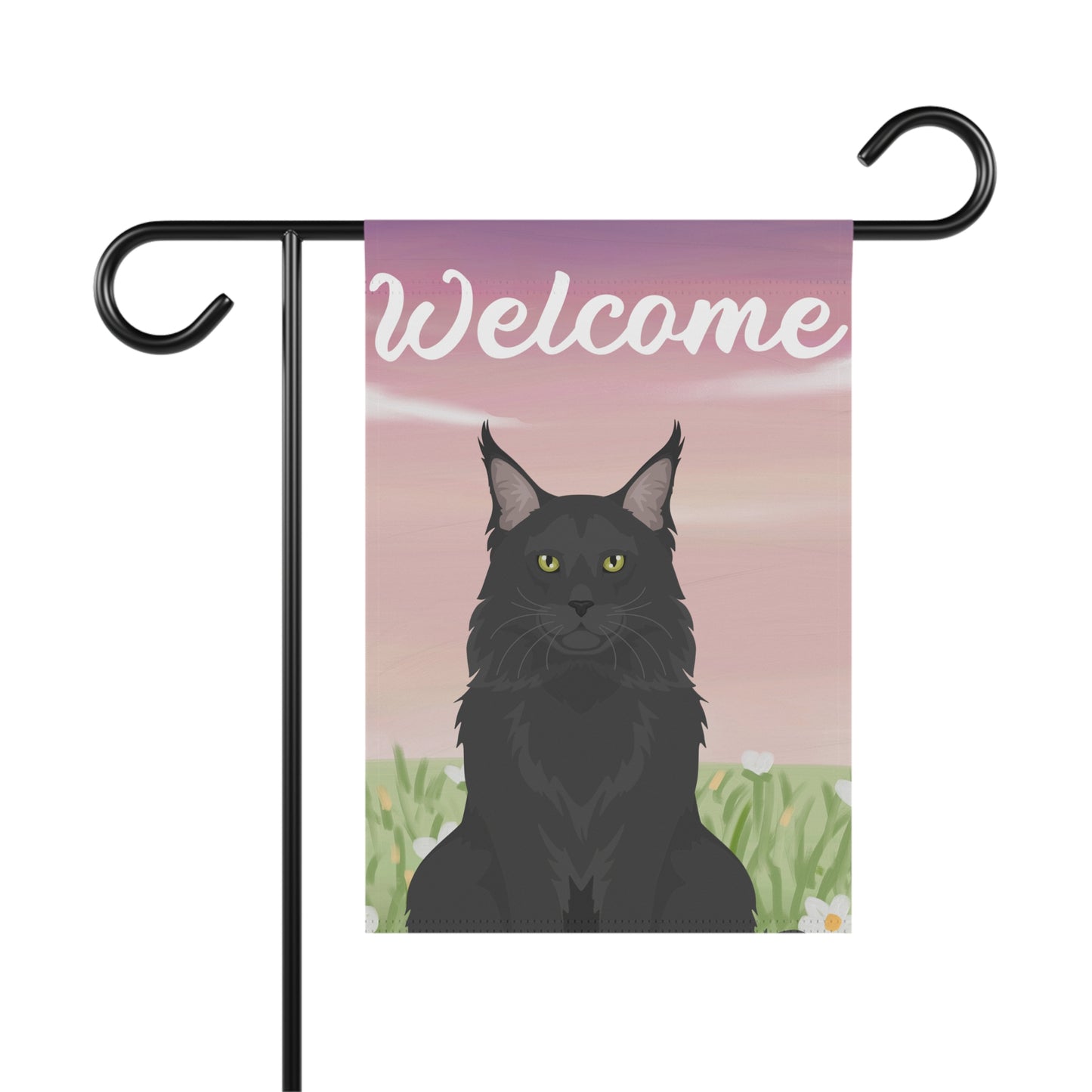 Maine Coon Cat Welcome Garden Flag