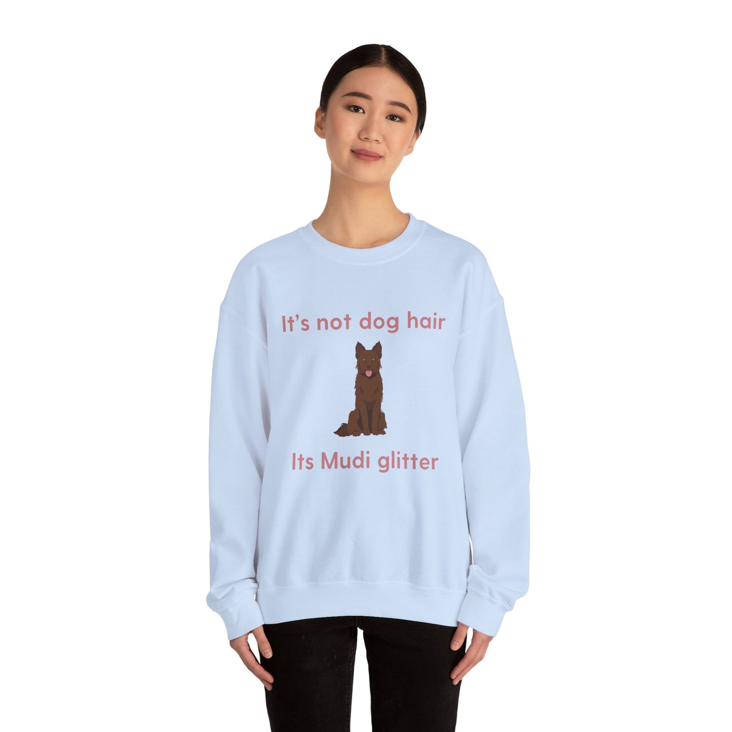 Mudi Dog Glitter Funny Unisex Heavy Blend Crewneck Sweatshirt, Mudi Mom, Mudi Gift, Mudi Lover