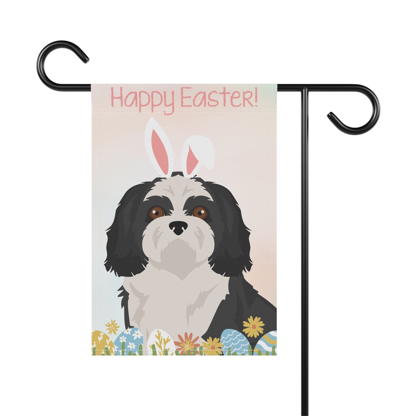 Shih Tzu Dog Happy Easter Garden Flag