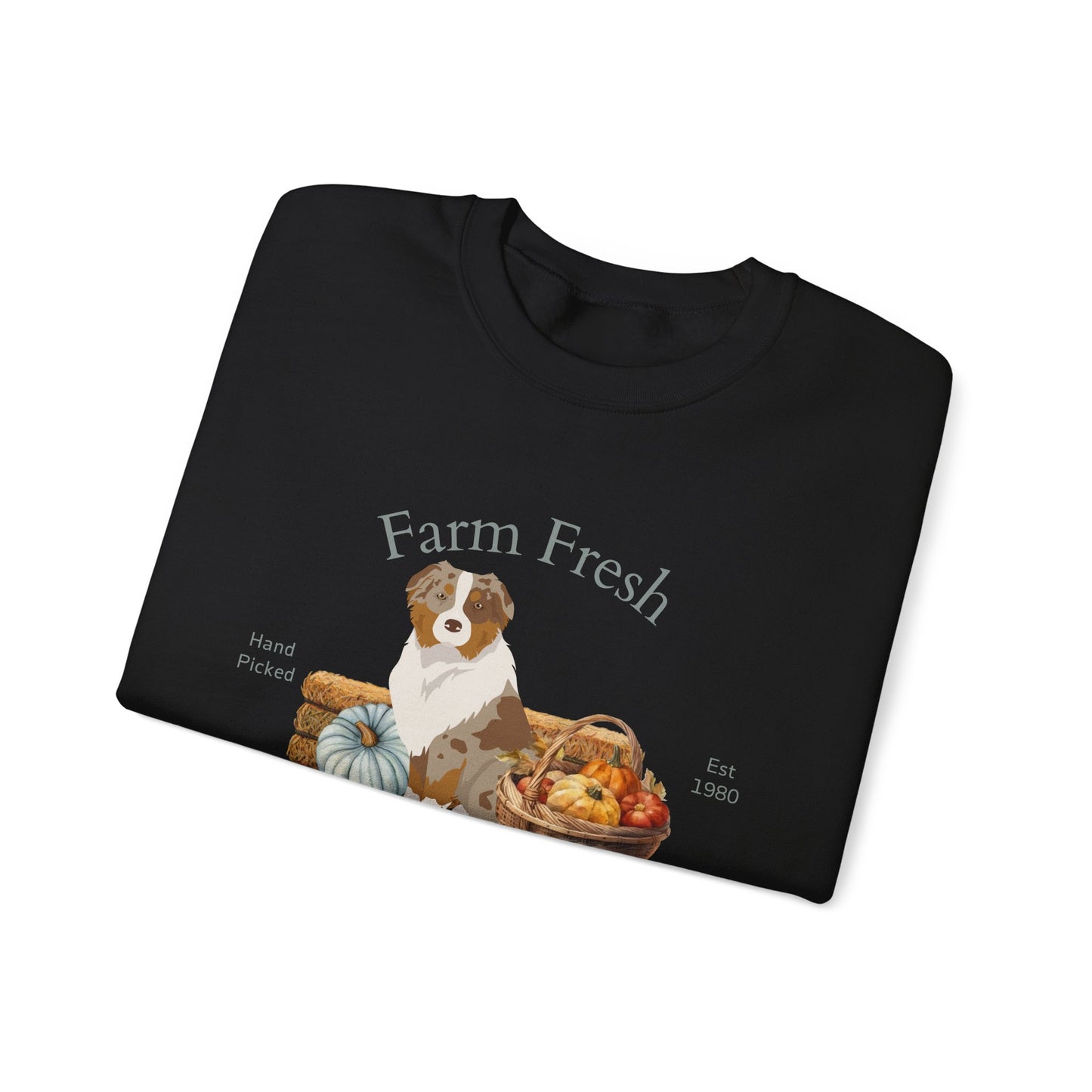 Australian Shepherd Dog Fall Farm Fresh Unisex Heavy Blend Crewneck Sweatshirt