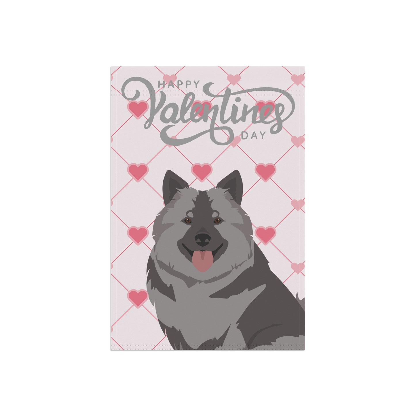 Keeshond Dog Valentines Day Garden Flag