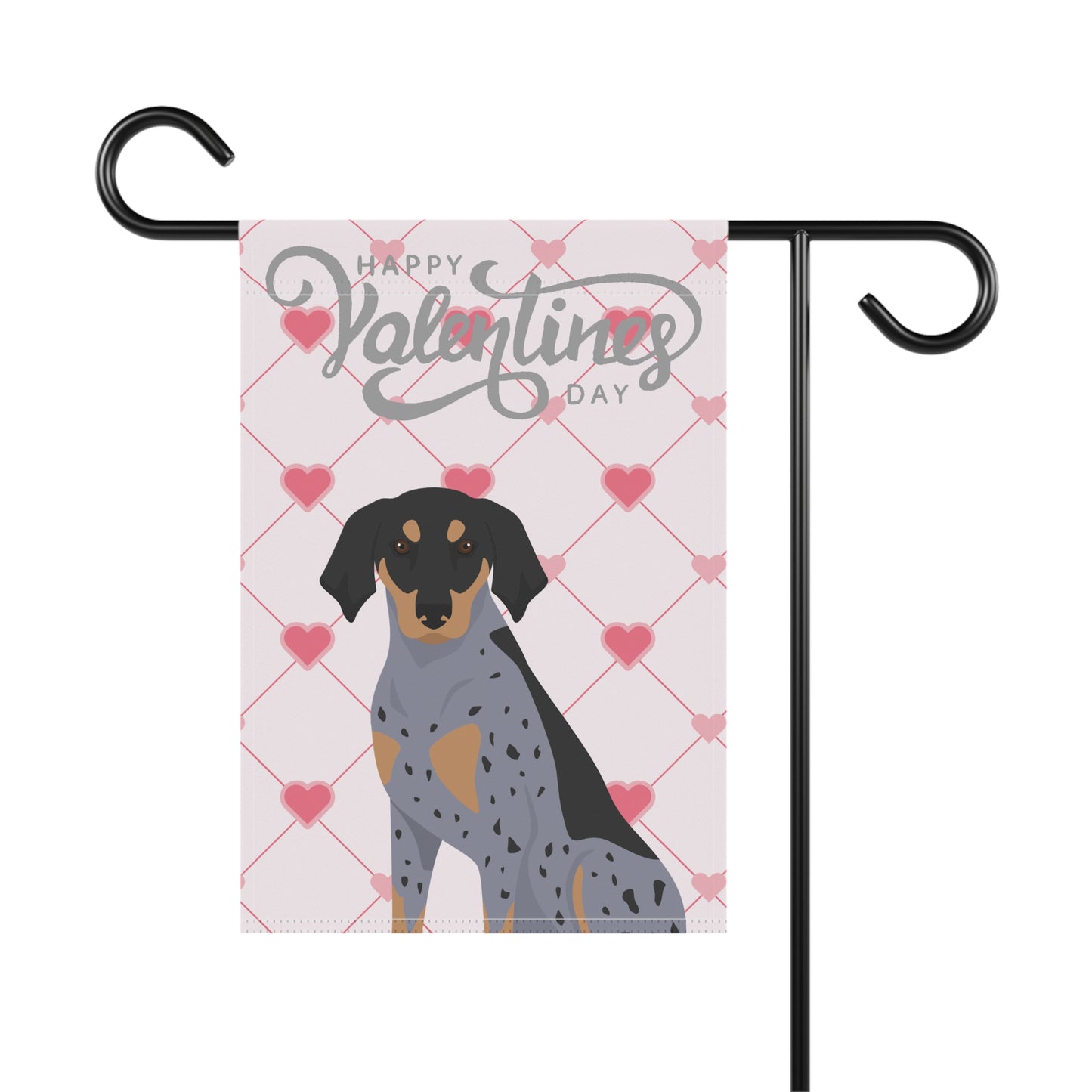 Blue Tick Coonhound Dog Valentines Day Garden Flag
